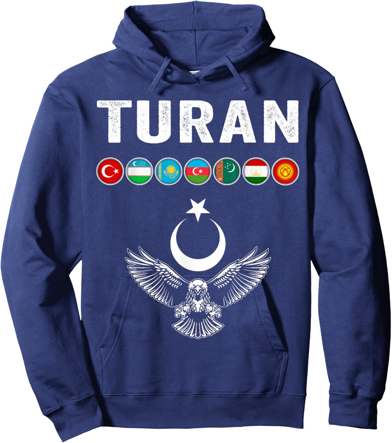 Turkiye,Kazakhstan,Gokturk,Turan,Turkey Flag,Turk Bayragi. Hoodie - Hoodie | Navy