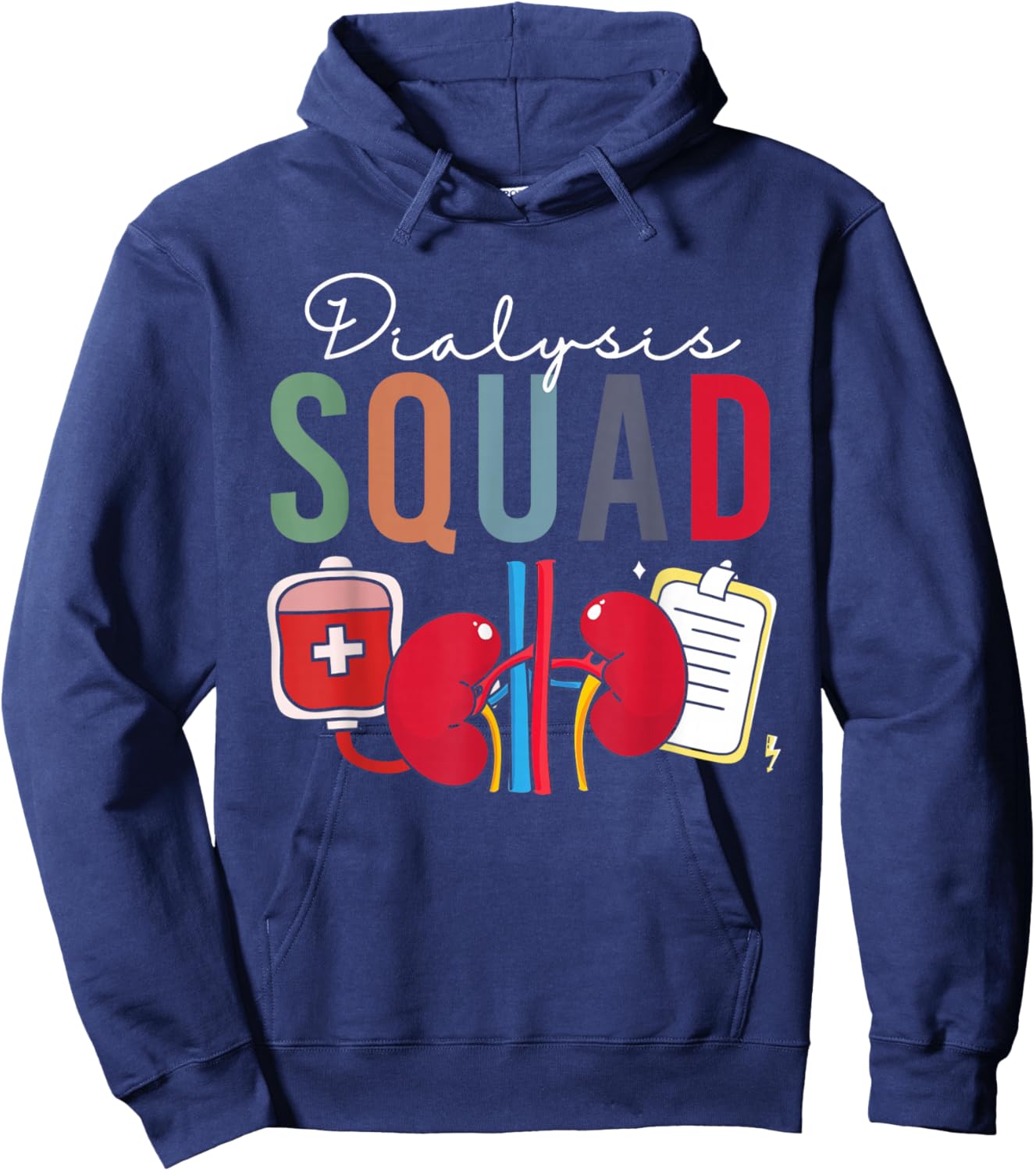 Vintage Dialysis Squad Nephrology Dialysis Technician Nurse Hoodie - Hoodie | Navy