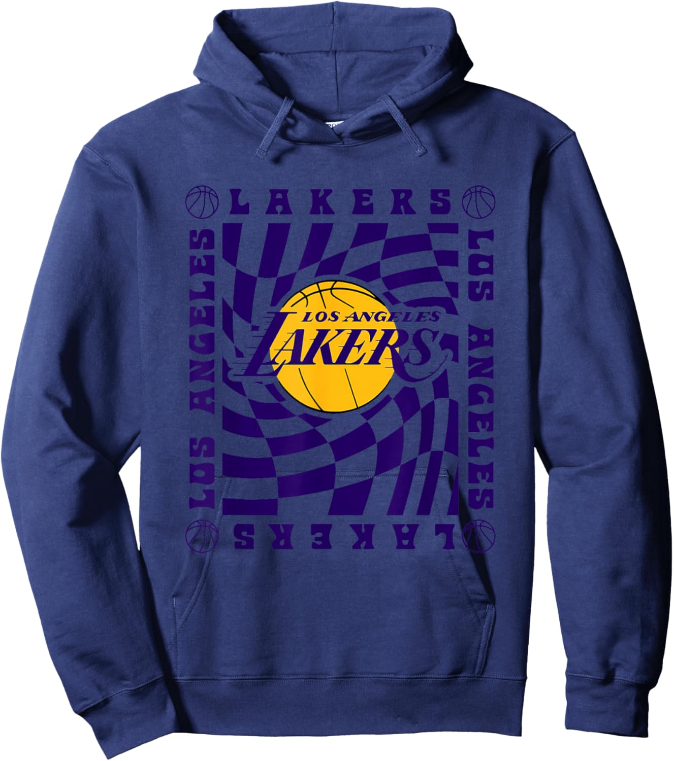 NBA Los Angeles Lakers Retro Checkerboard Wave Hoodie - Hoodie | Navy