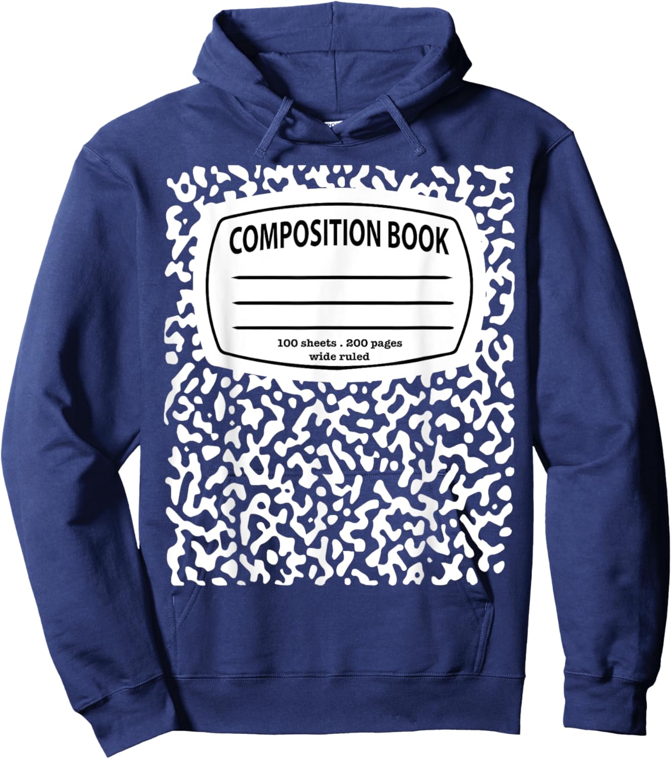 Composition Notebook Costume - Matching Group Halloween Hoodie - Hoodie | Navy