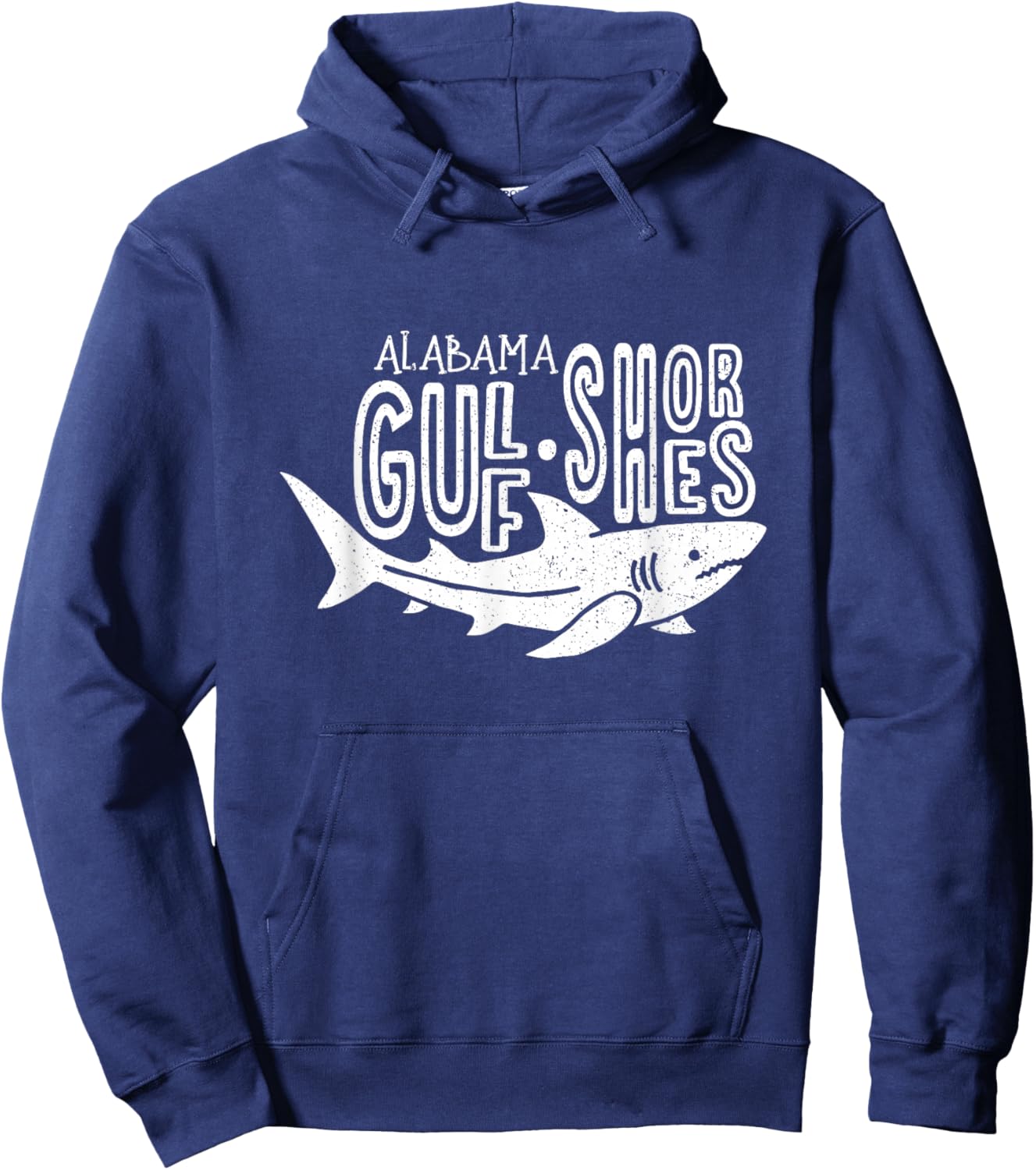 Alabama Gulf Shores Shark Graphic Vintage Souvenir Hoodie - Hoodie | Navy
