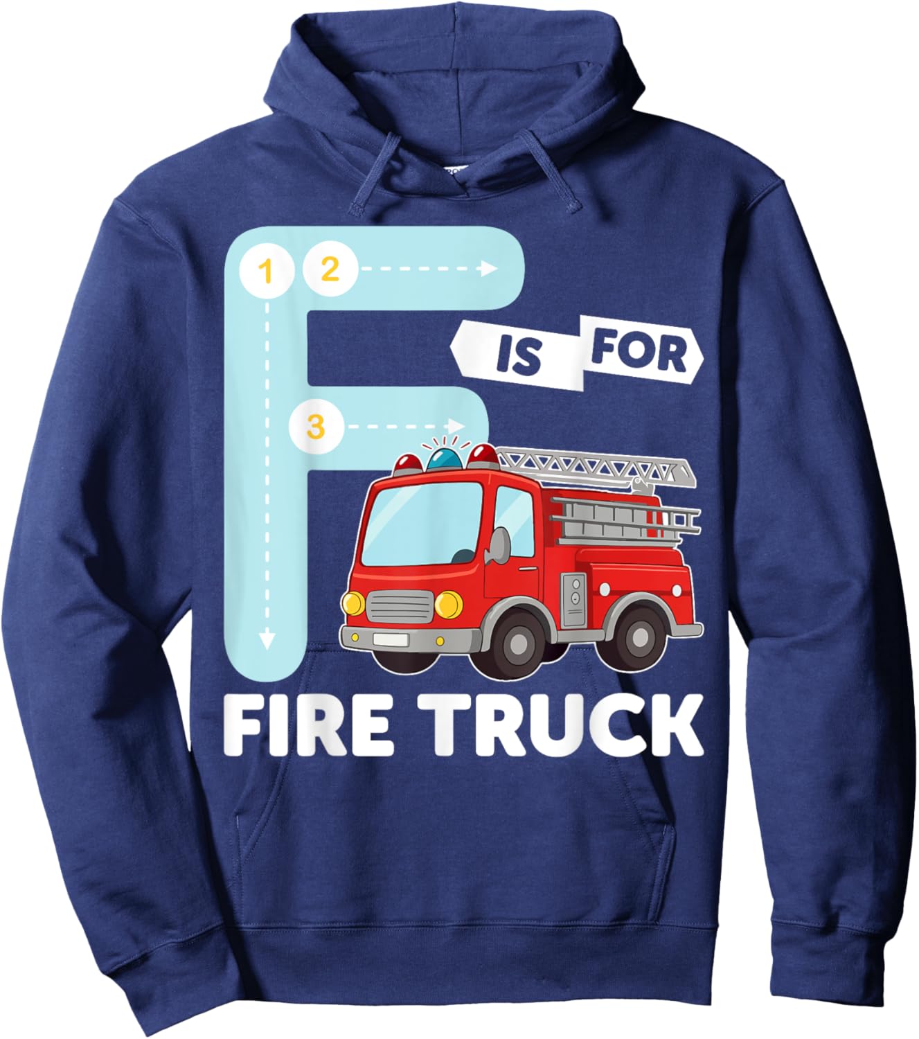 Alphabet Student F is for Fire Truck Learning Abcs Teacher Hoodie - Hoodie | Navy