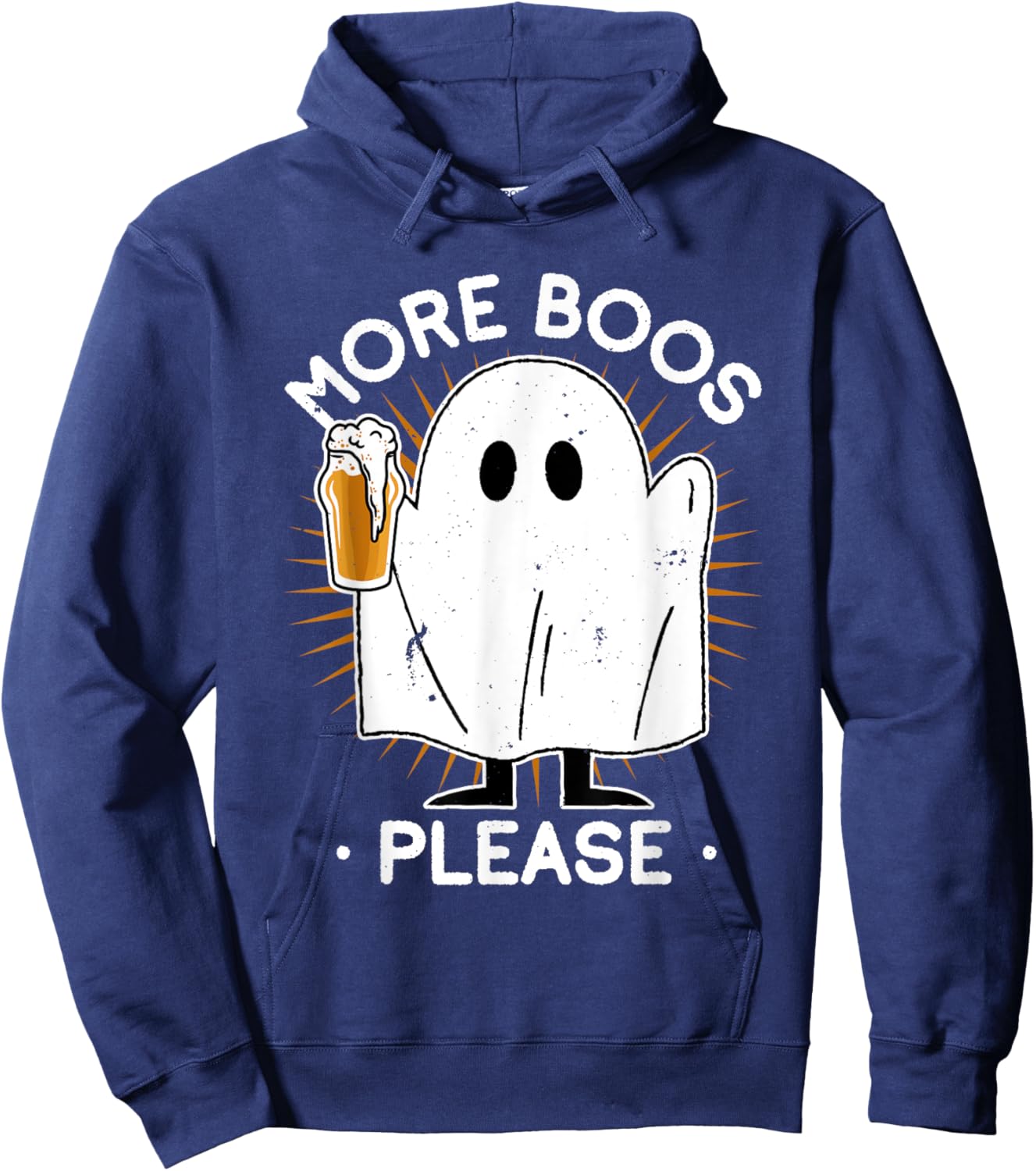 Beer Drinking More Boos Please Ghost Halloween Costume Hoodie - Hoodie | Navy