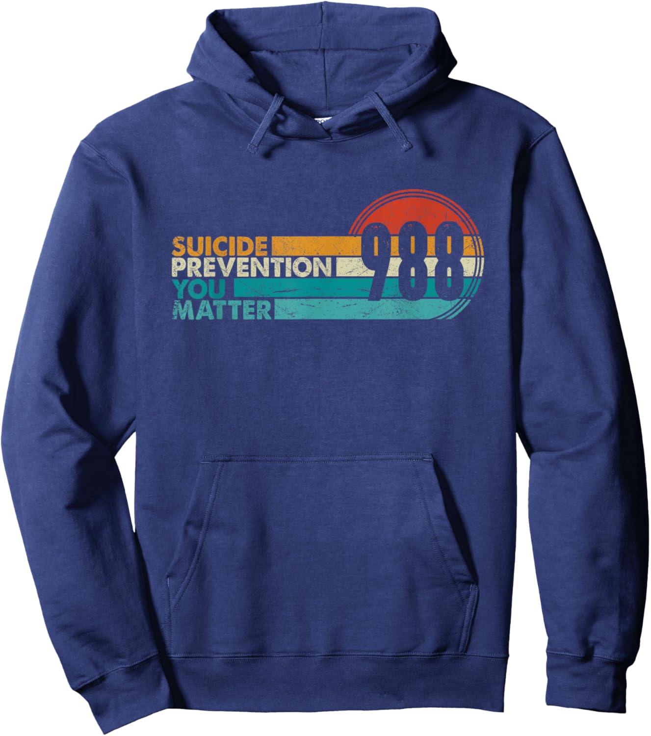 988 Shirt Suicide Prevention Lifeline 988 Awareness 988 Hoodie - Hoodie | Navy