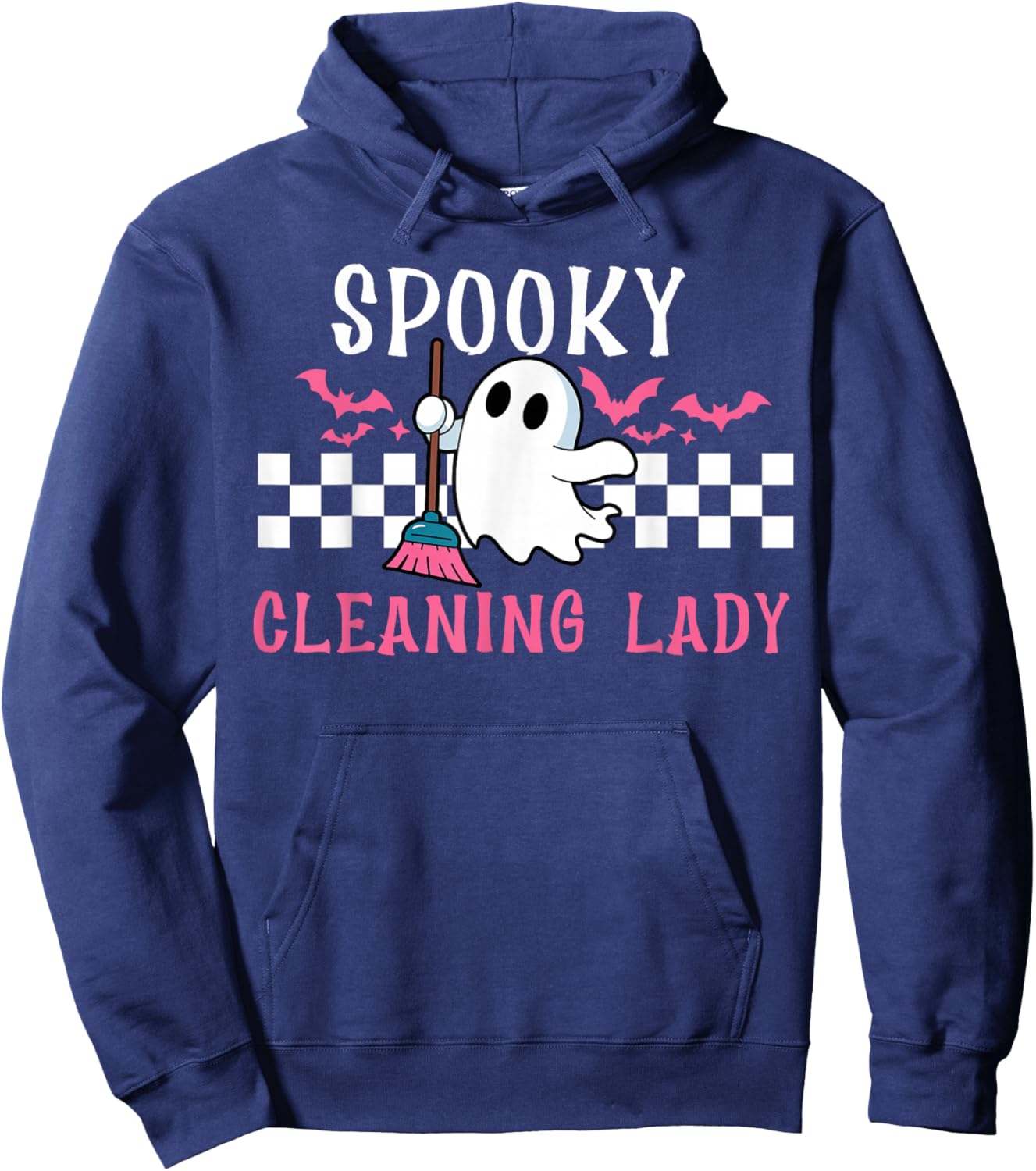 Spooky Cleaning Lady Halloween Housekeeping Cleaner Hoodie - Hoodie | Navy