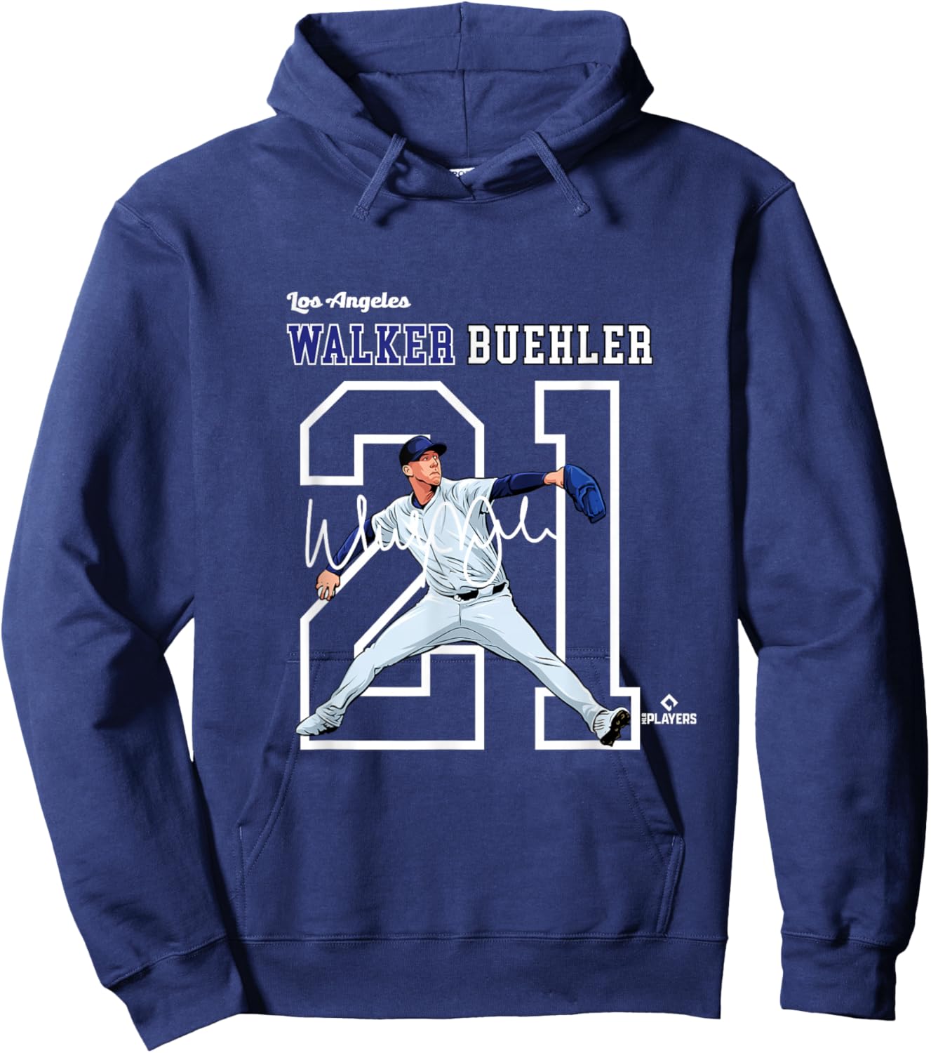 Walker Buehler | Los Angeles Baseball Players | MLBWBR3004 Hoodie - Hoodie | Navy