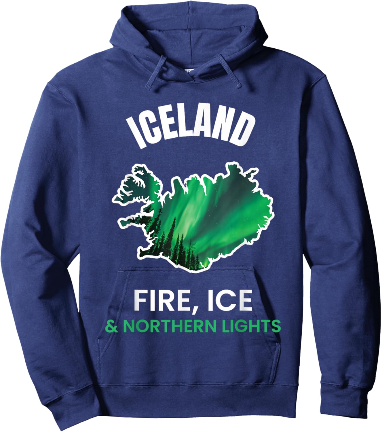 Iceland Northern Light Aurora Reykjavík Icelandic Gift Hoodie - Hoodie | Navy