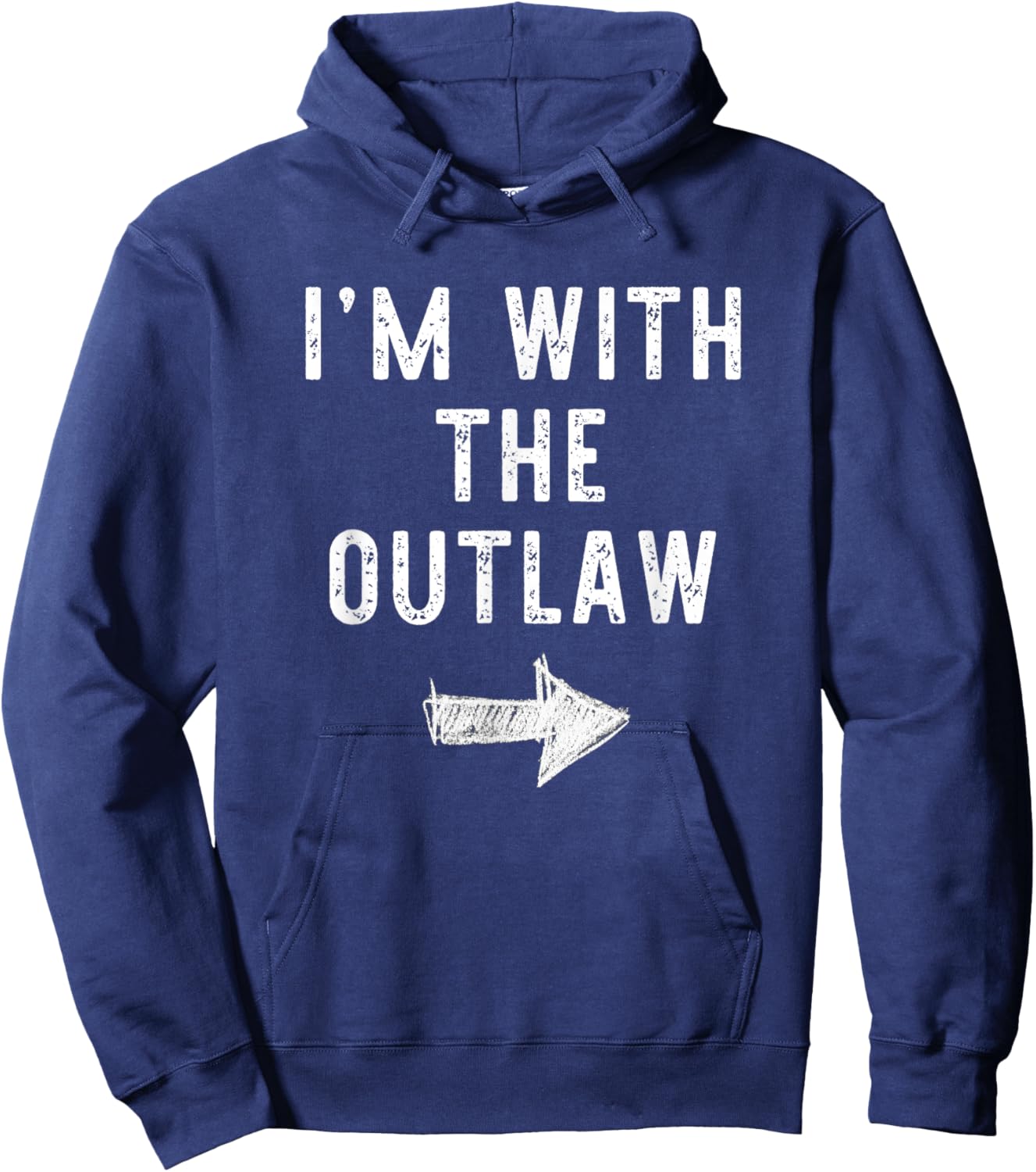 I'm With The Outlaw Costume Halloween Matching Couple Hoodie - Hoodie | Navy
