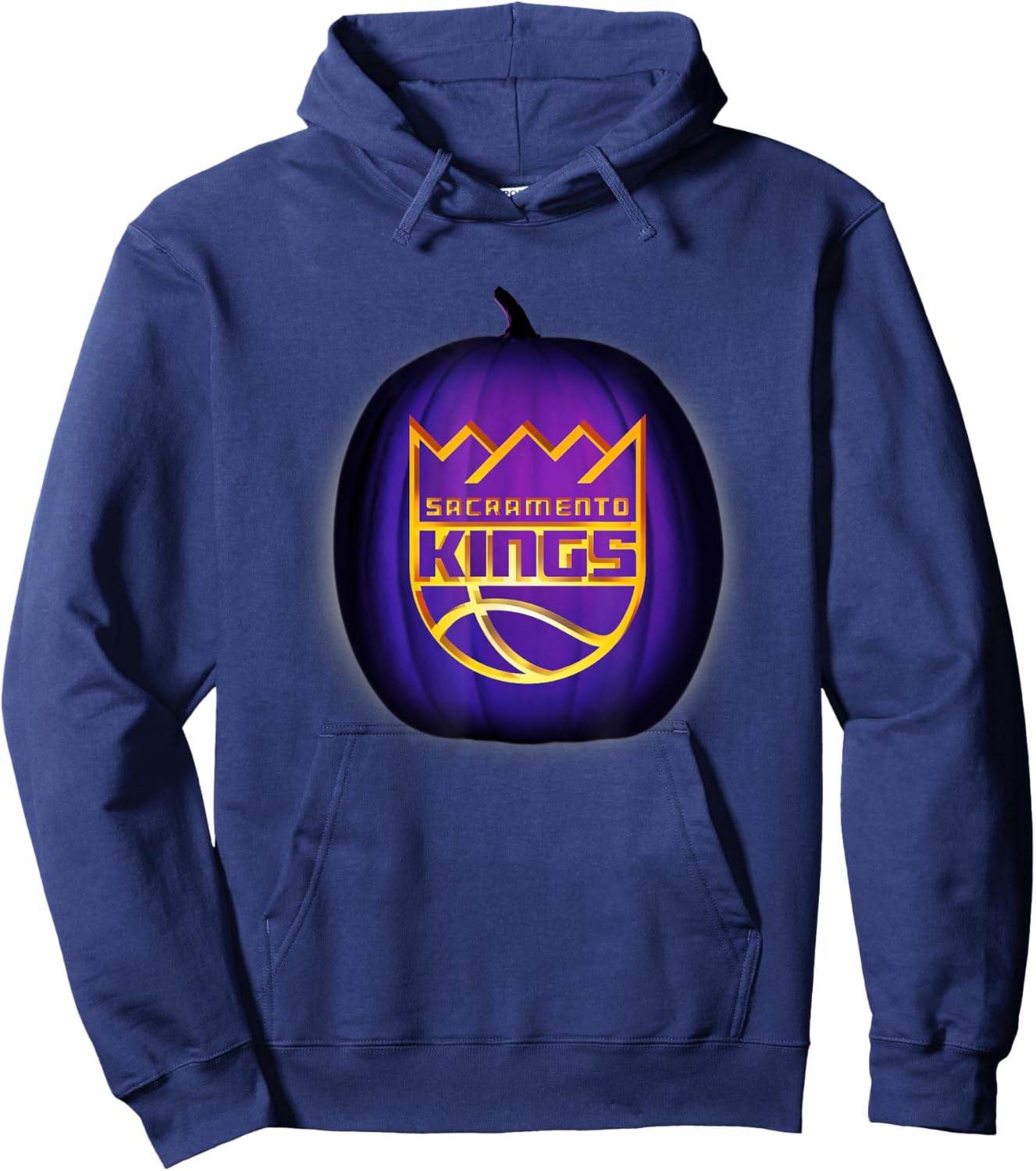 NBA Sacramento Kings Halloween Glow Pumpkin Hoodie - Hoodie | Navy
