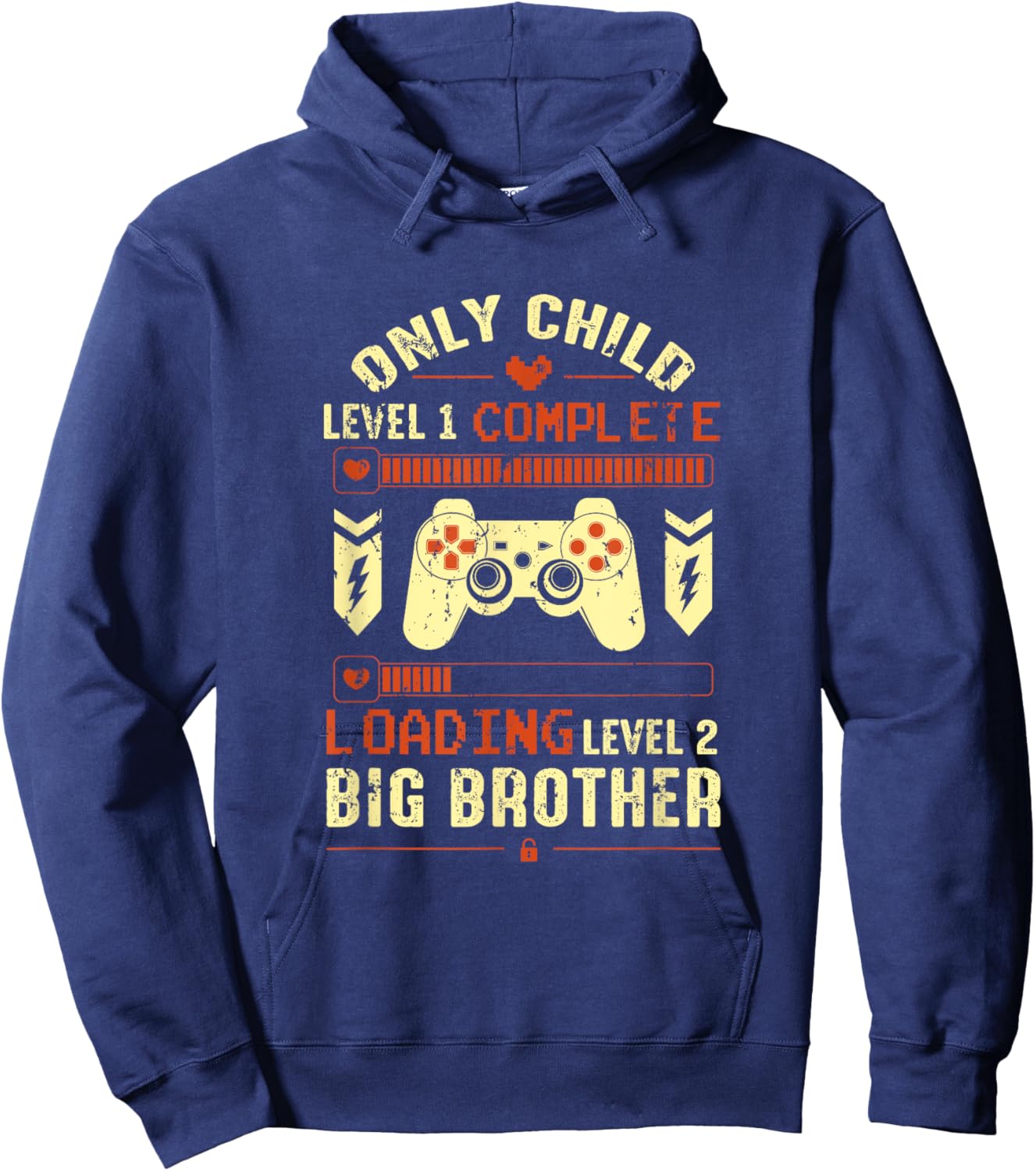 Level Only Child Ready Level Big Brother is Loading Gaming Hoodie - Hoodie | Navy