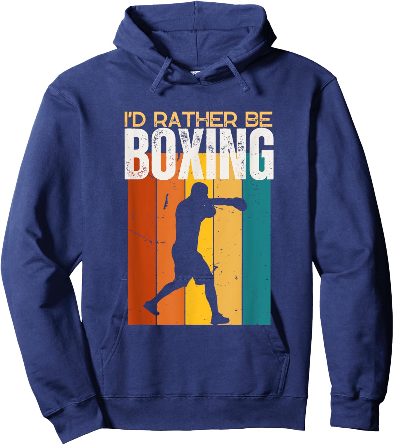I'd Rather Be Boxing Funny Boxer Hoodie - Hoodie | Navy