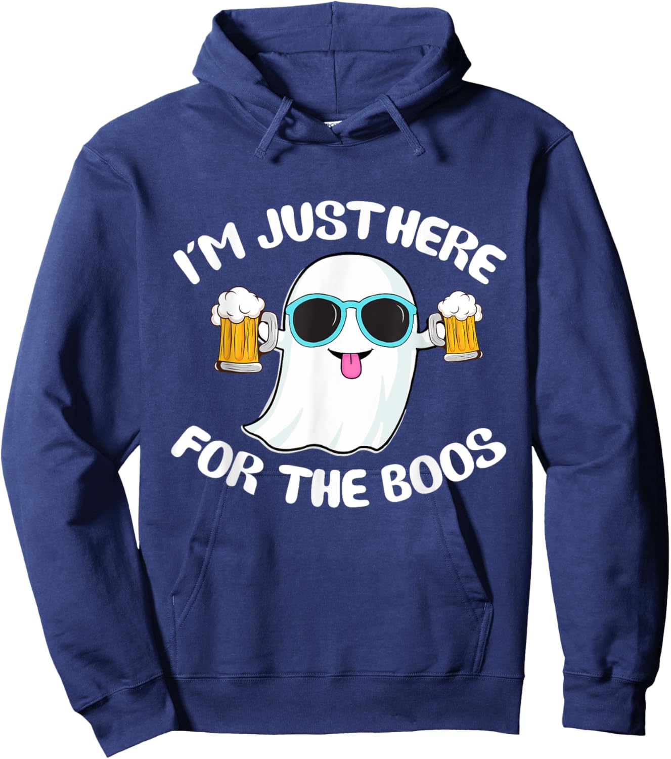 Funny ghost I'm just here for the boos Halloween Hoodie - Hoodie | Navy