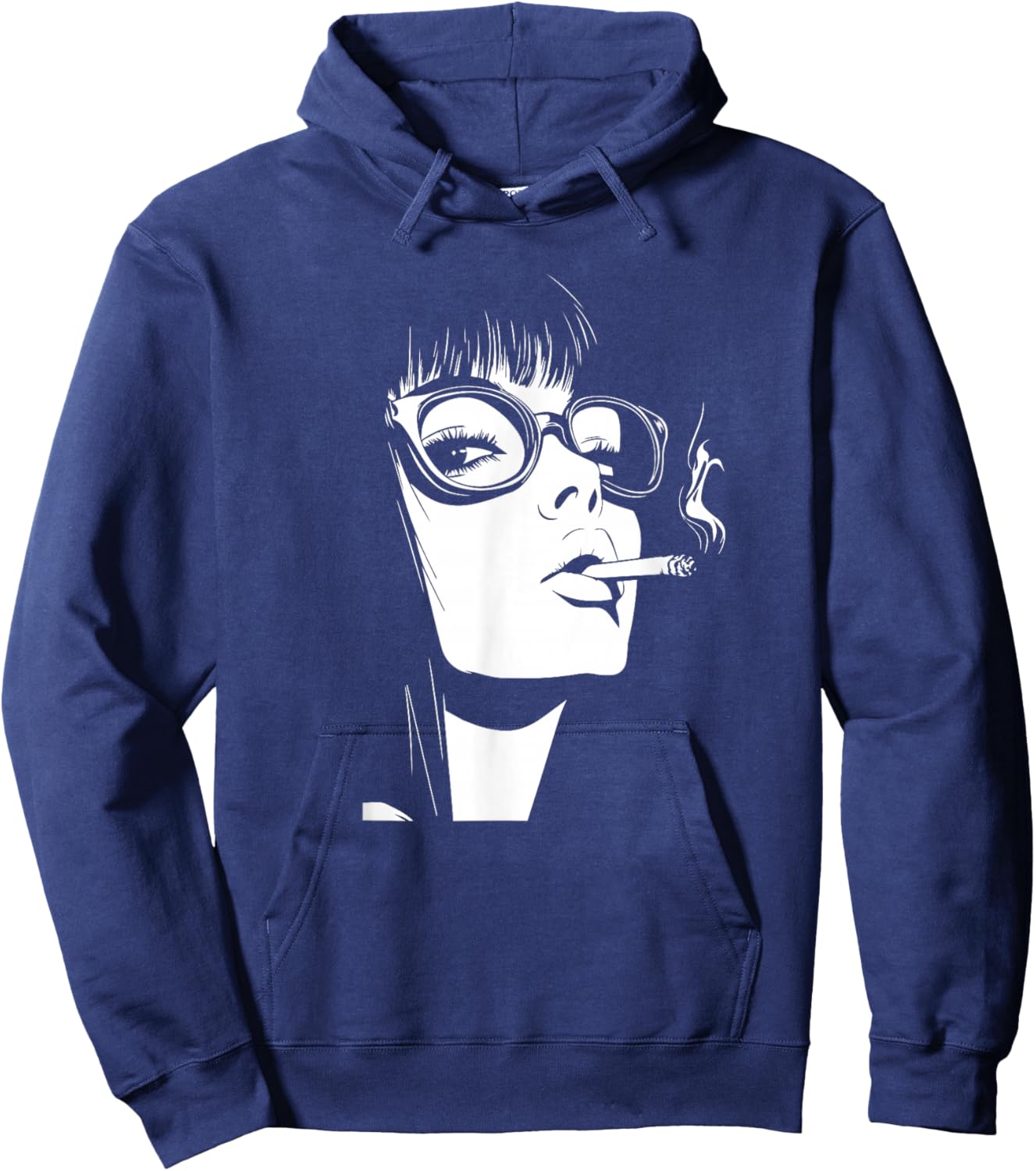 Anime Girl Aesthetic Waifu Japanese Hoodie - Hoodie | Navy