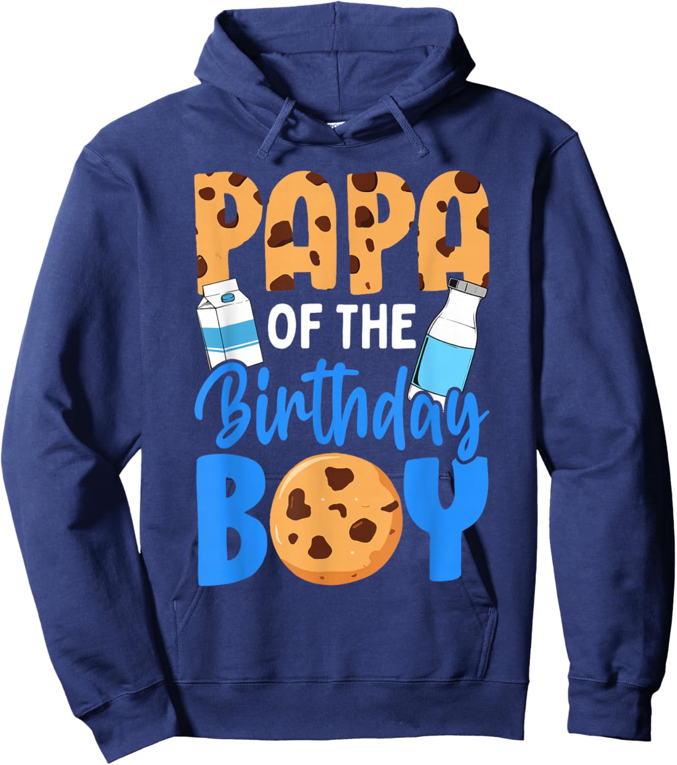 Papa of the birthday boy Milk and Cookies 1st birthday Hoodie - Hoodie | Navy