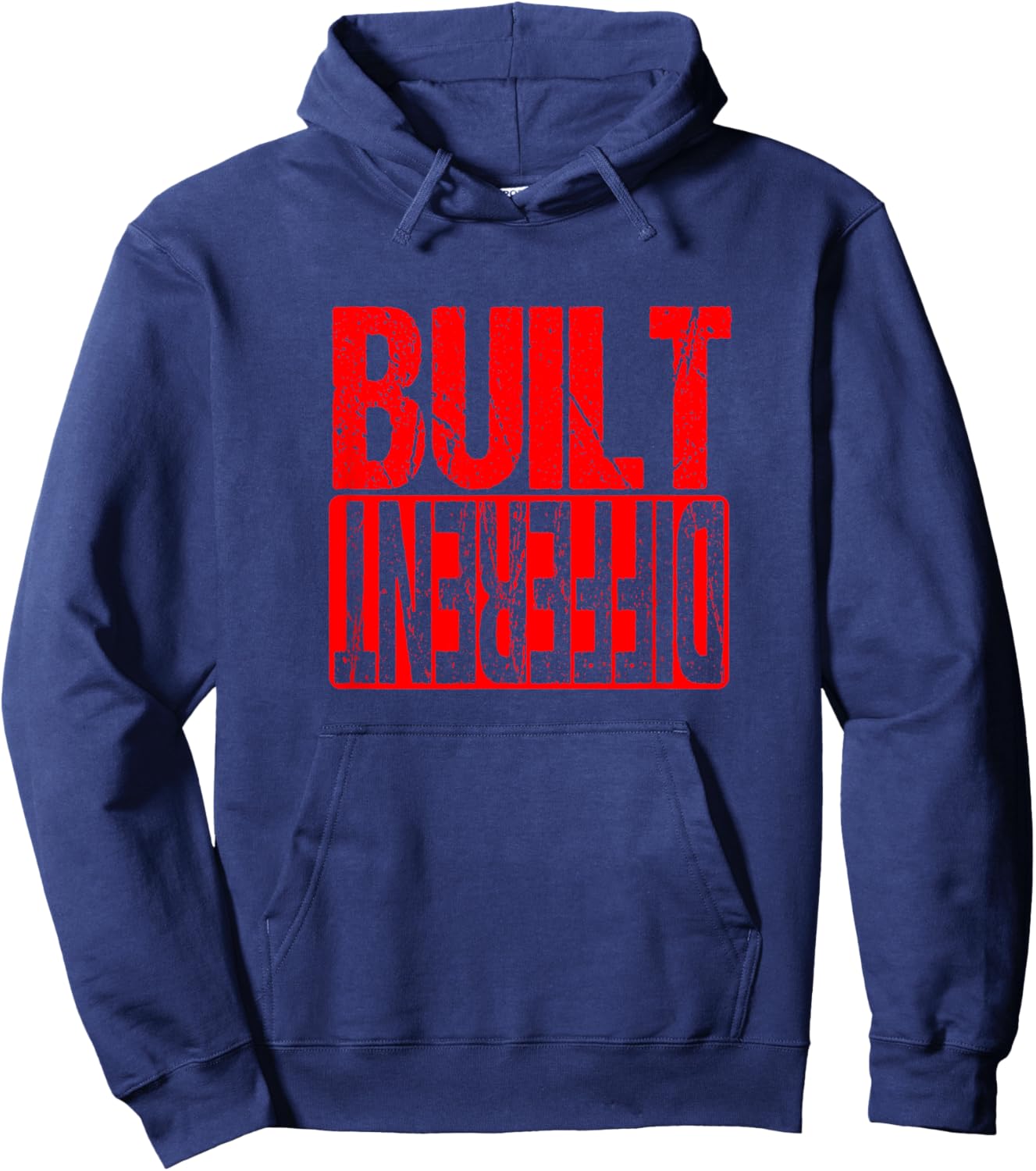 Red Built Different Red Color Graphic Red Hoodie - Hoodie | Navy