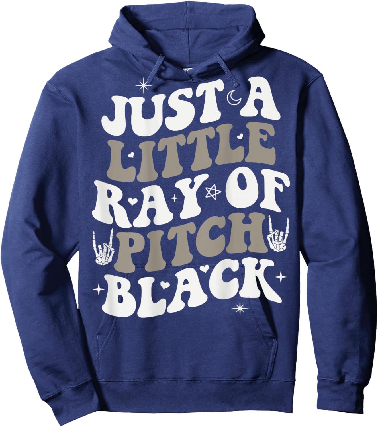 Just A Little Ray Of Pitch Black Goth Halloween ON BACK Hoodie - Hoodie | Navy