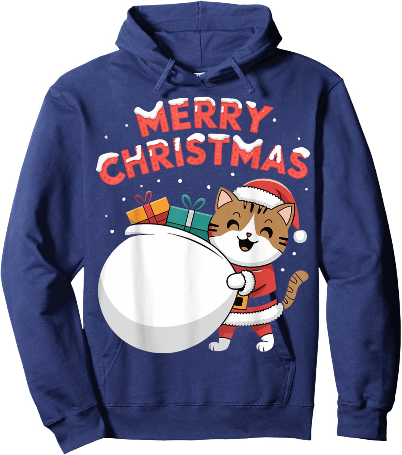 Merry Christmas Cat Hoodie - Hoodie | Navy