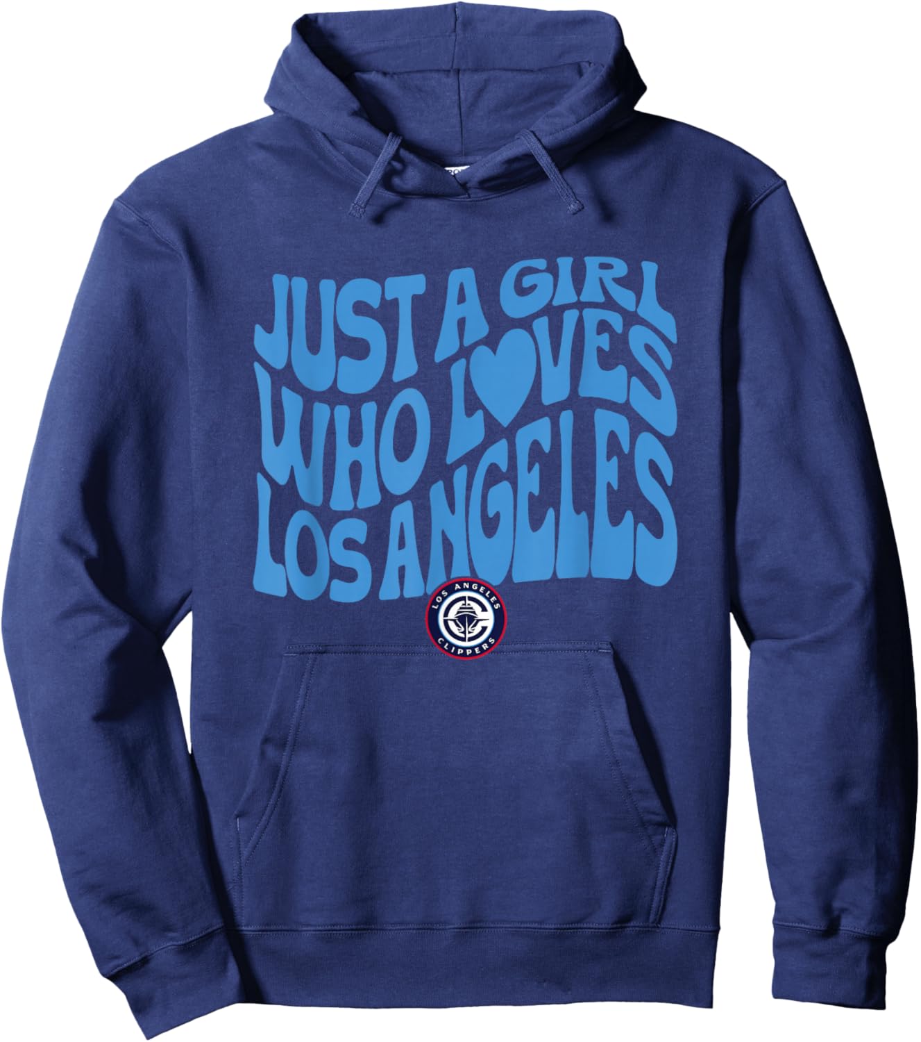 NBA Just A Girl Who Loves Los Angeles Clippers Wavy Logo Hoodie - Hoodie | Navy