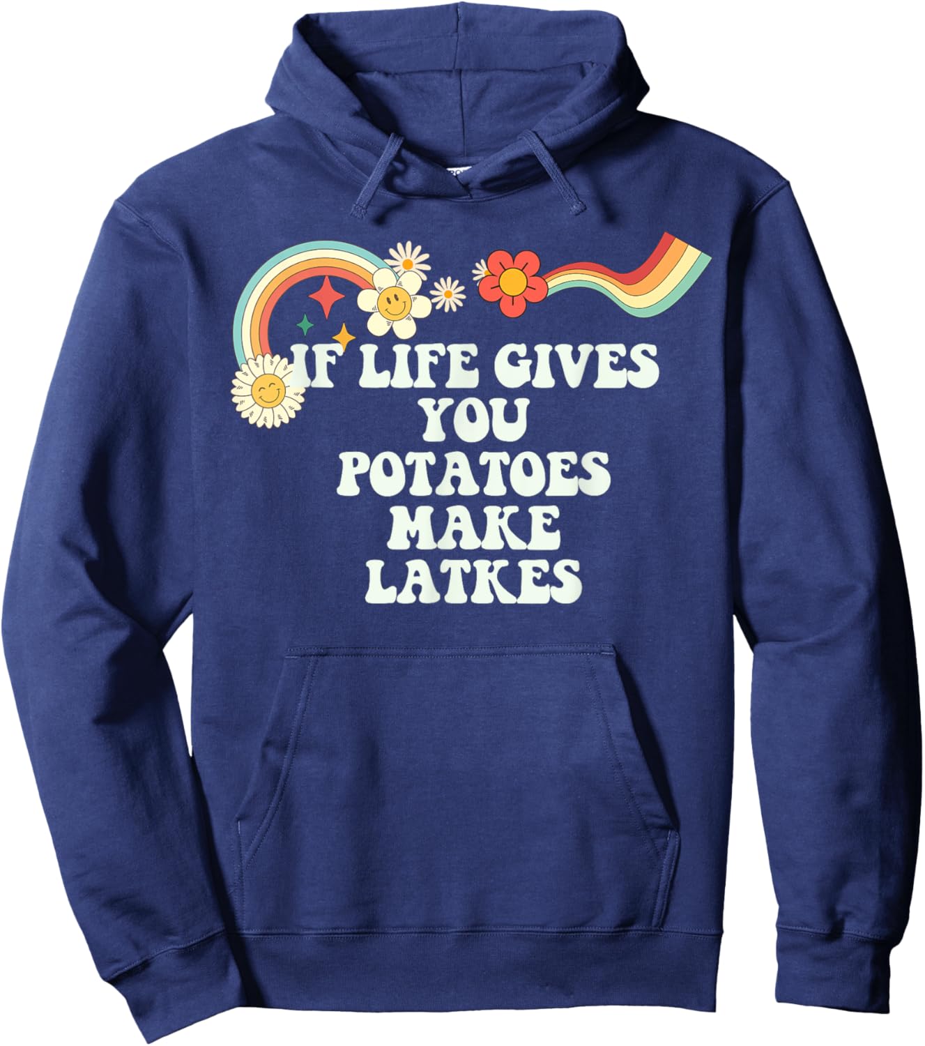 Groovy Script Funny If Life Gives You Potatoes Make Latkes Hoodie - Hoodie | Navy