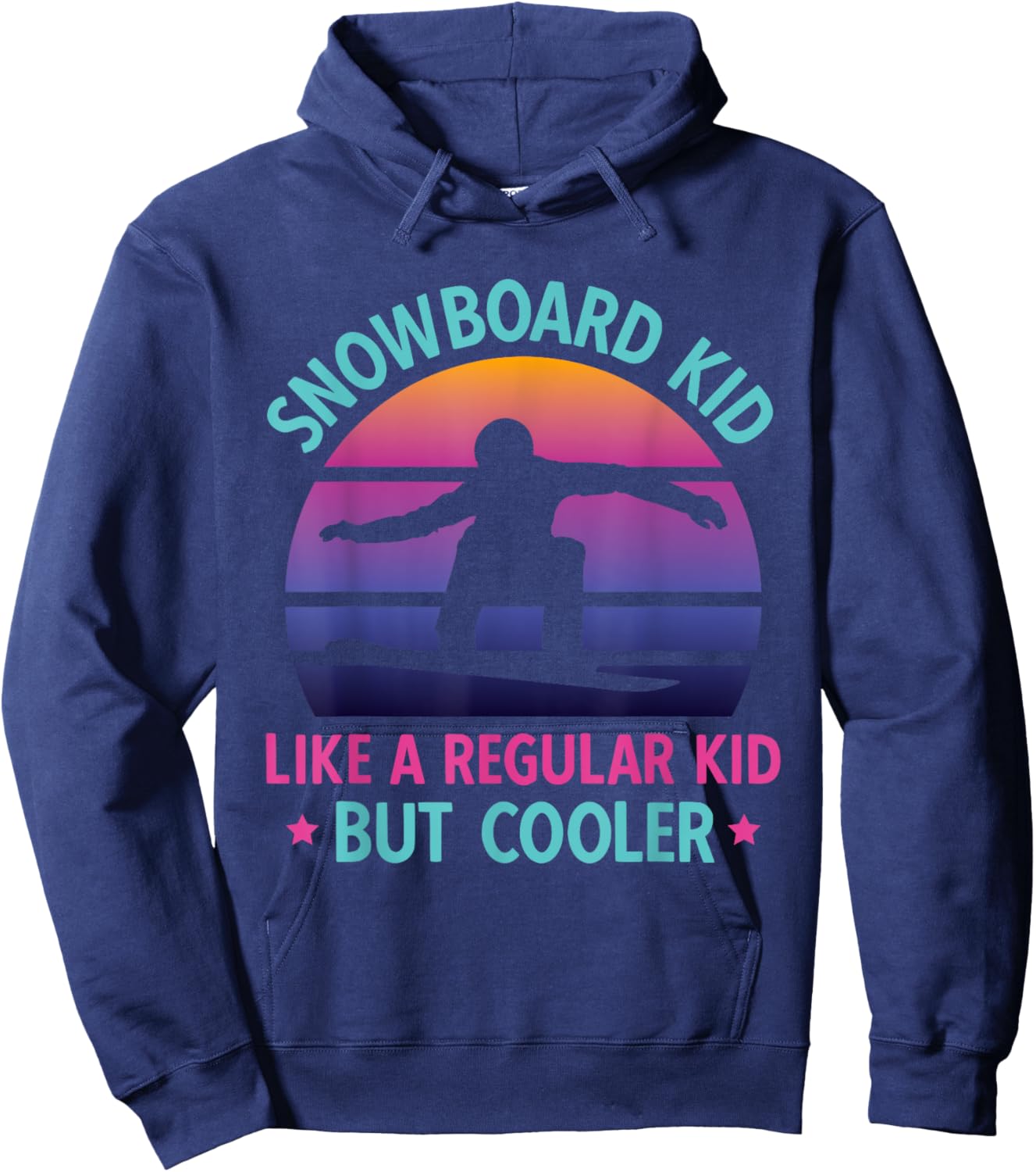 Snowboard Kid Retro 90s 80s Snowboarding Hoodie - Hoodie | Navy