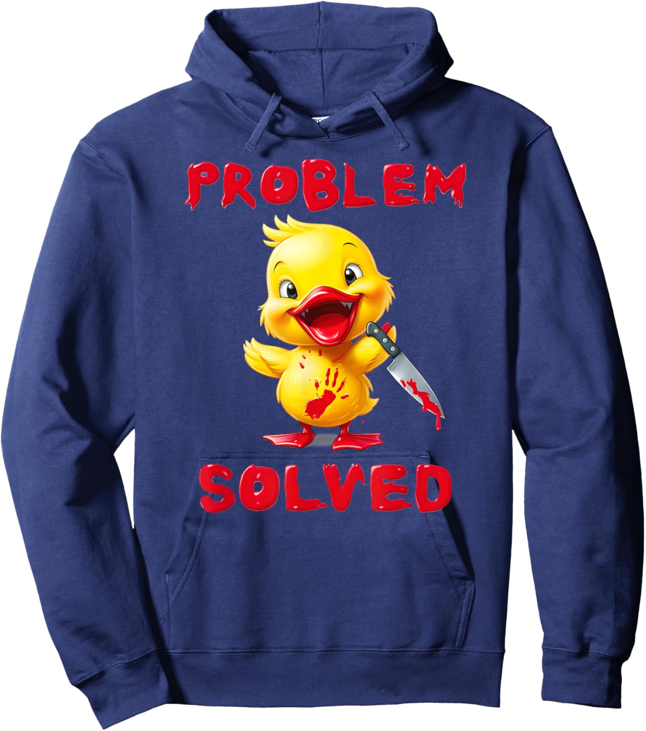Problem Solved X Knife Duck - Angry Duck Halloween Hoodie - Hoodie | Navy