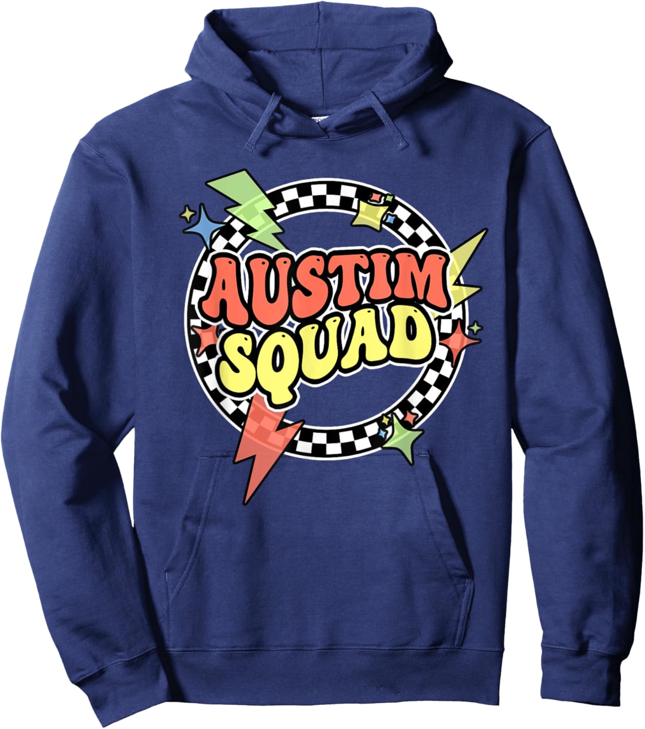 Retro Autism Squad Support Autism Mom Dad Funny For Kids Men Hoodie - Hoodie | Navy