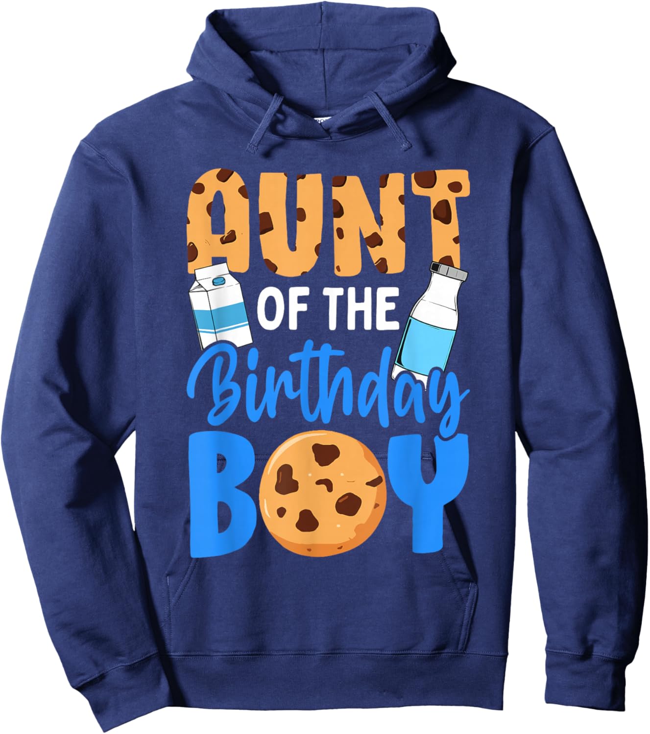 Aunt of the birthday boy Milk and Cookies 1st birthday Hoodie - Hoodie | Navy