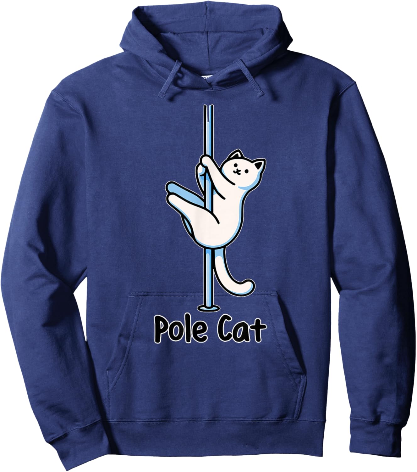 Adults Cat Lovers Black Short Sleeve Classic Fit Hoodie - Hoodie | Navy