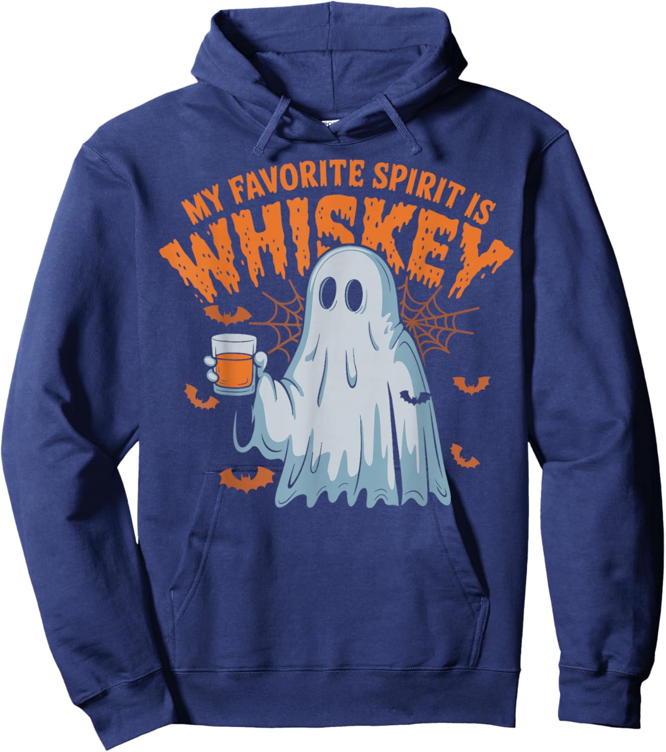 My Favorite Spirit Is Whiskey Funny Ghost Halloween Costume Hoodie - Hoodie | Navy
