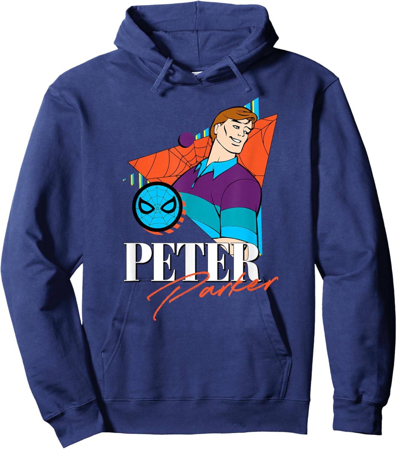 Marvel Spider-Man Retro ’90s Couples Matching Peter Parker Hoodie - Hoodie | Navy