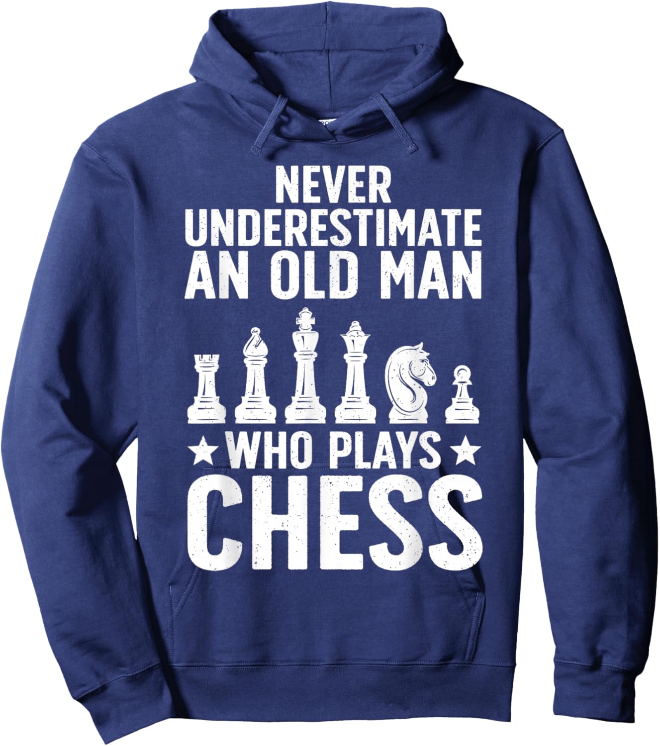 Best Chess Art Dad Grandpa Chess Lover Chess Player Hoodie - Hoodie | Navy