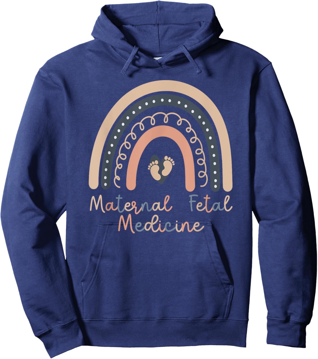 Maternal Fetal Medicine Rainbow MFM Nurse MFM Sonographer Hoodie - Hoodie | Navy