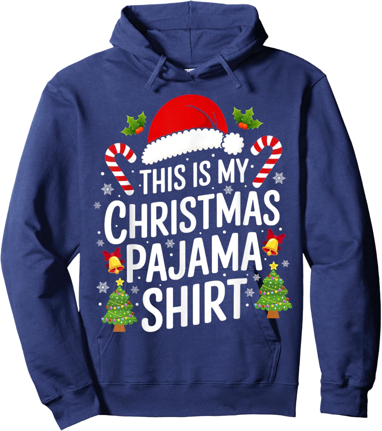 This Is My Christmas Pajama Matching Family Xmas Holiday Hoodie - Hoodie | Navy