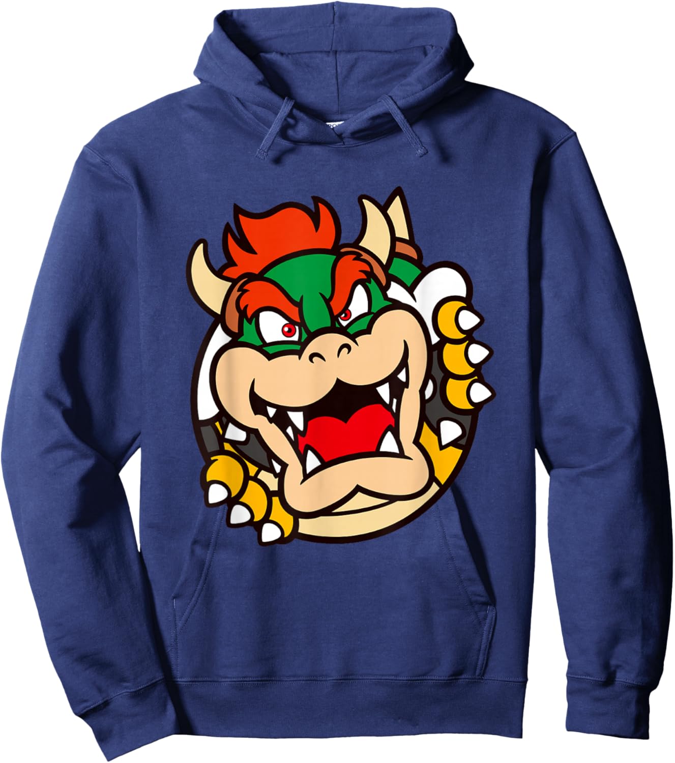 Super Mario Bros Bowser Big Koopa Breakout Portrait Hoodie - Hoodie | Navy