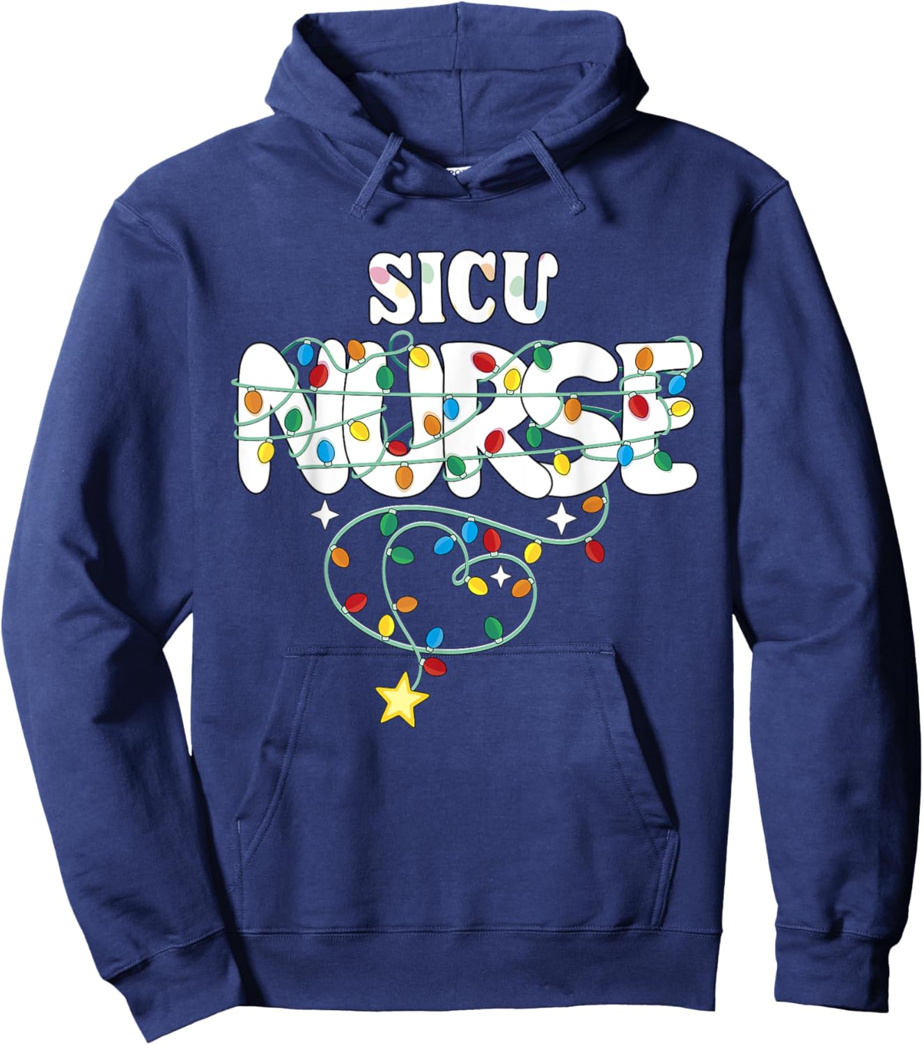 SICU Nurse Christmas Surgical ICU Nursing NP RN Squad Hoodie - Hoodie | Navy