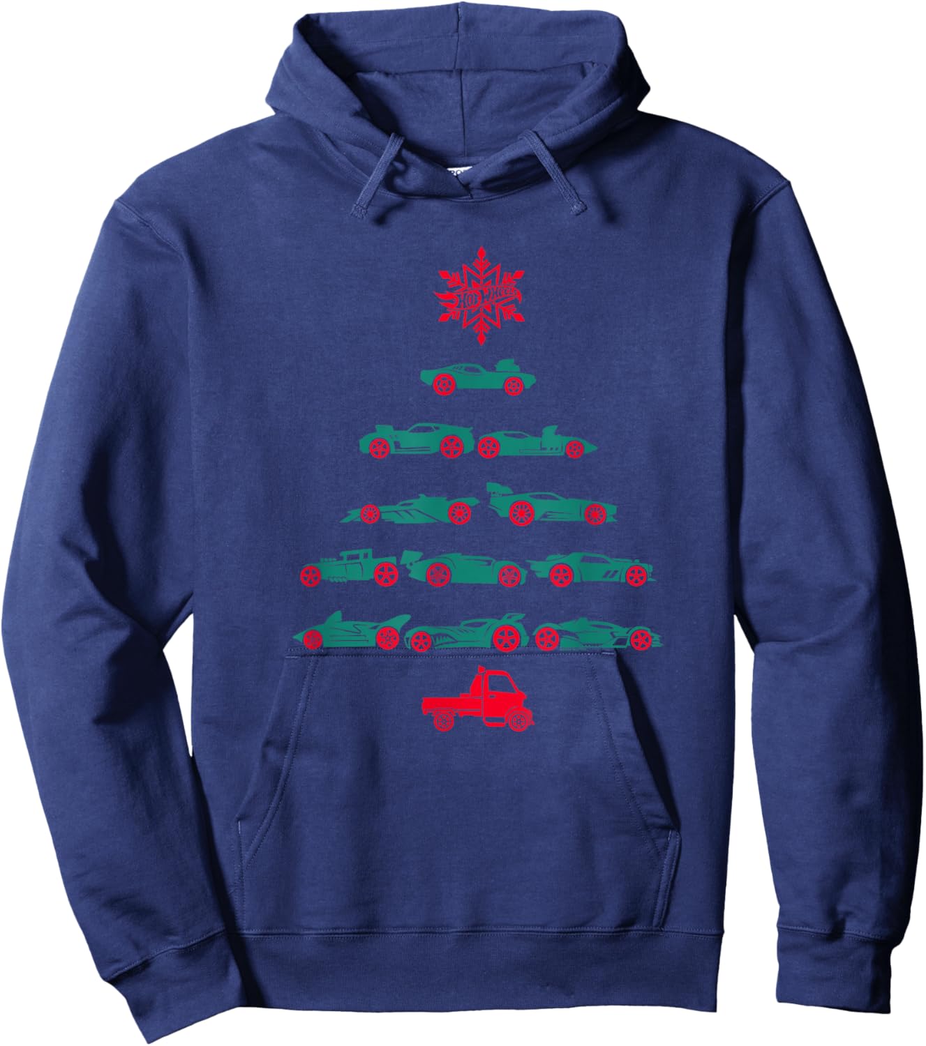 Hot Wheels Car Christmas Tree Hoodie - Hoodie | Navy
