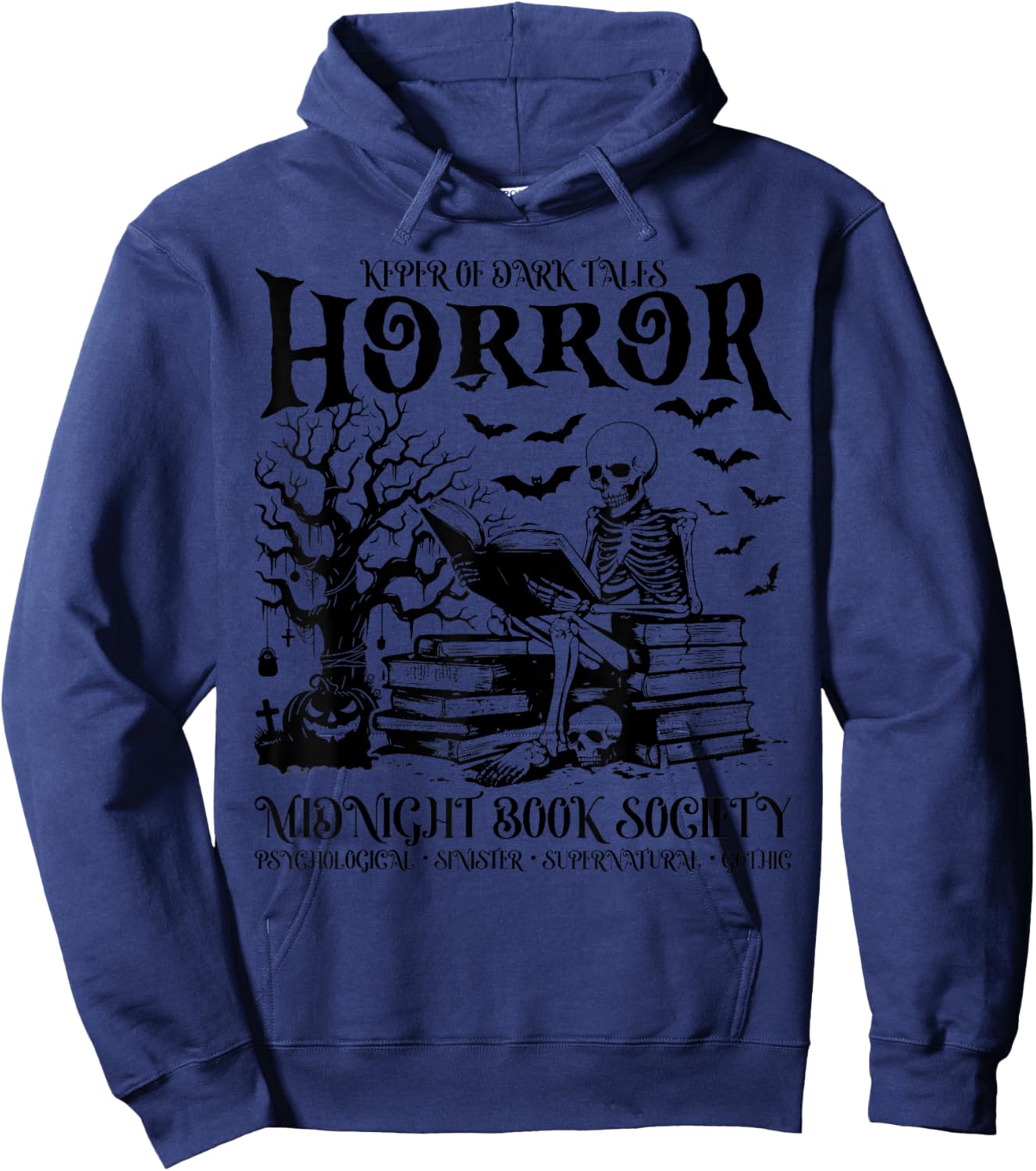 Halloween Horror Midnight Book Club Society Literary Reader Hoodie - Hoodie | Navy