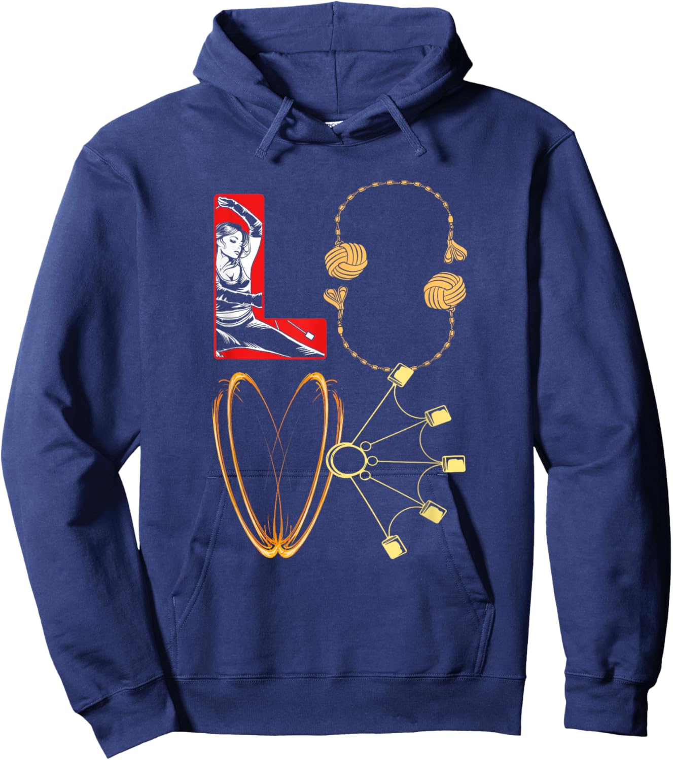 Fire Spinner Love Fire Spinning Equipment Hoodie - Hoodie | Navy