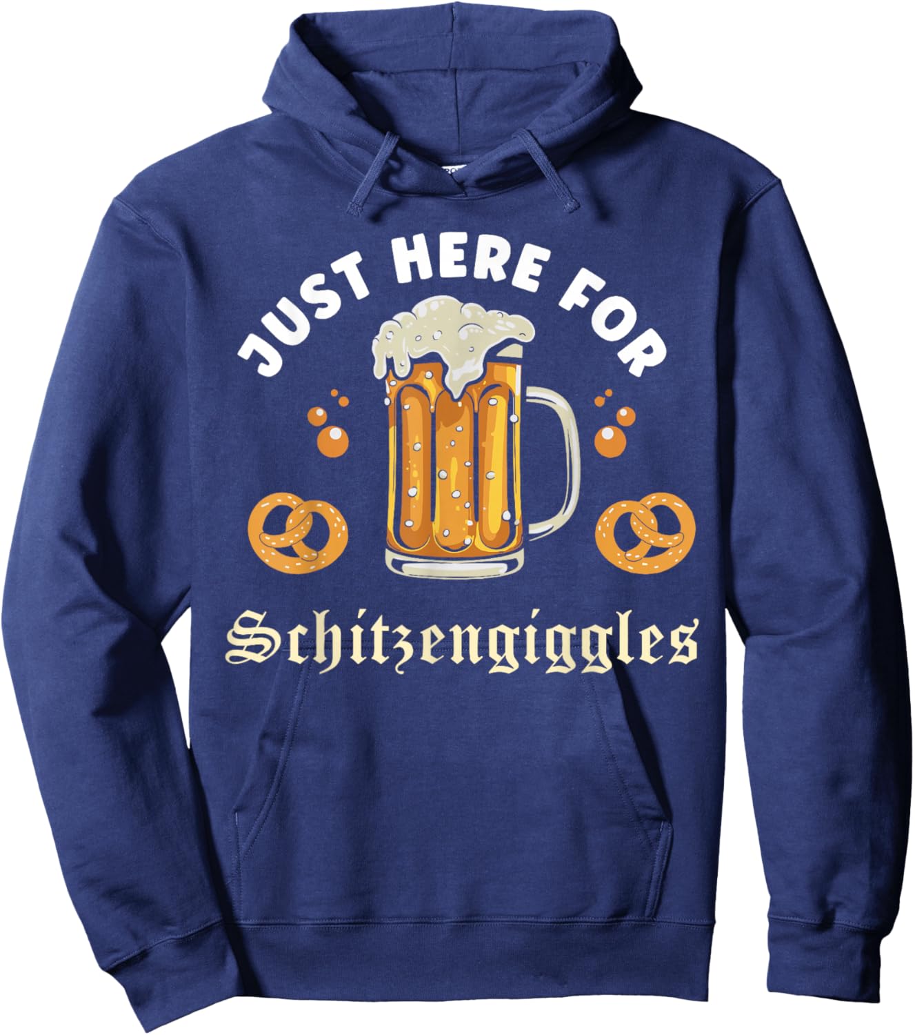 Oktoberfest Group Bachelor Party Here for Schitzengiggles Hoodie - Hoodie | Navy