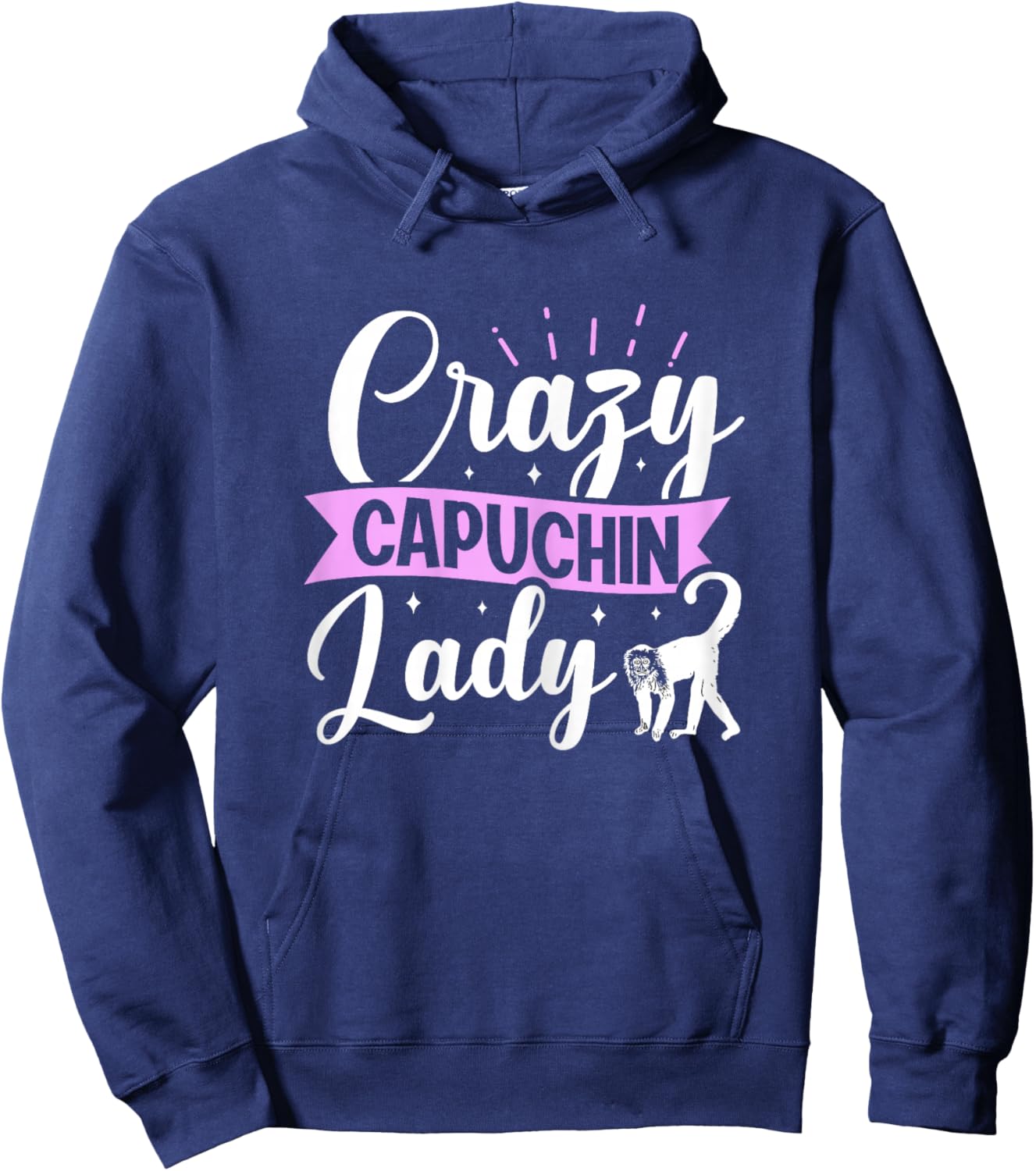Crazy Capuchin Lady Design for a Capuchin Monkey fan Hoodie - Hoodie | Navy