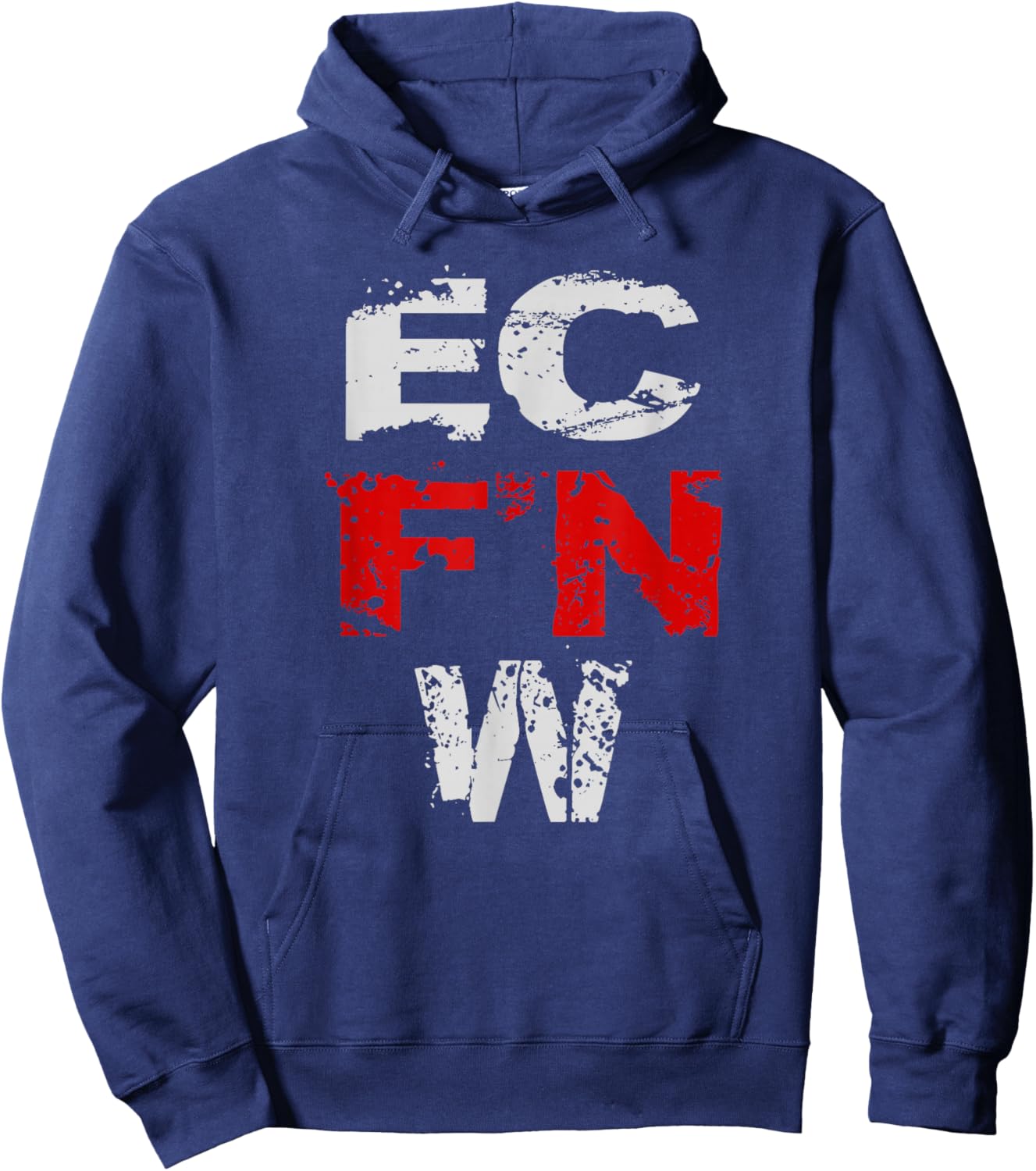 EC F'N W Wrestling Apparel Adults Wrestling Fans, All Ages Black Modern Short Sleeve Hoodie - Hoodie | Navy