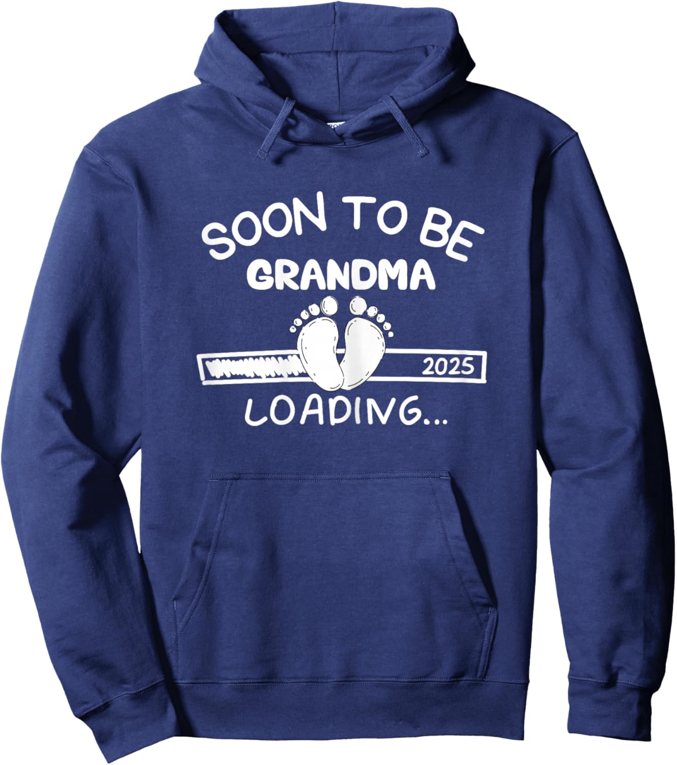 Vintage Soon to be Grandma 2025 Loading Promoted to Grandma Hoodie - Hoodie | Navy