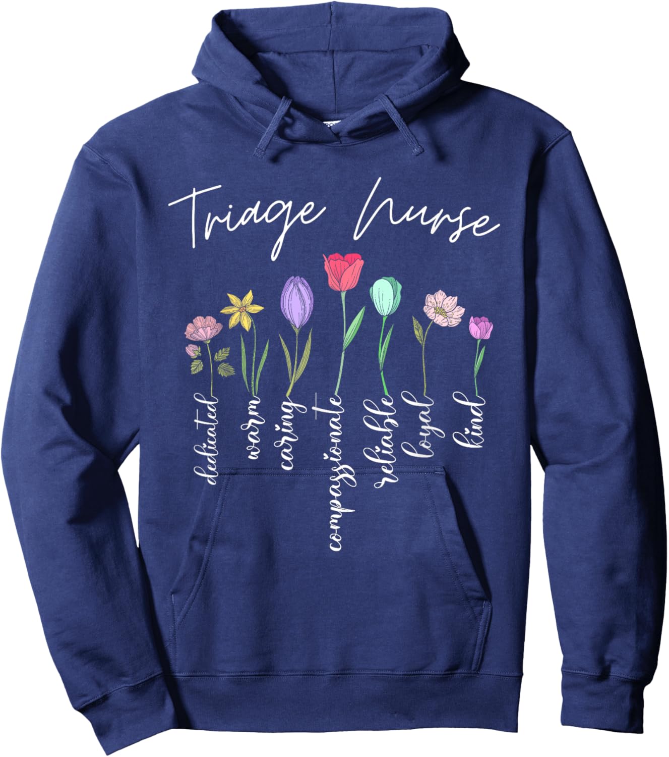 Triage nurse for girls women flowers Triage nurse floral Hoodie - Hoodie | Navy