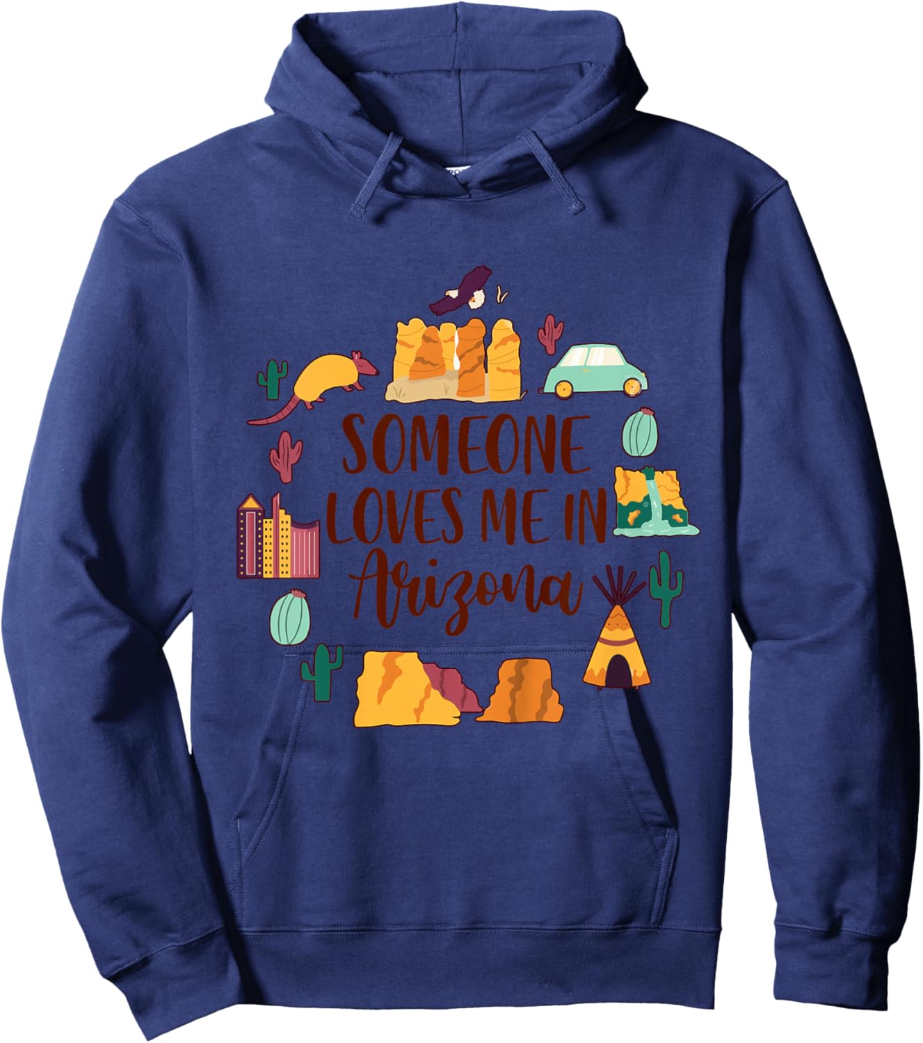 Arizona Baby Little Traveler Someone Loves Me in Arizona Hoodie - Hoodie | Navy