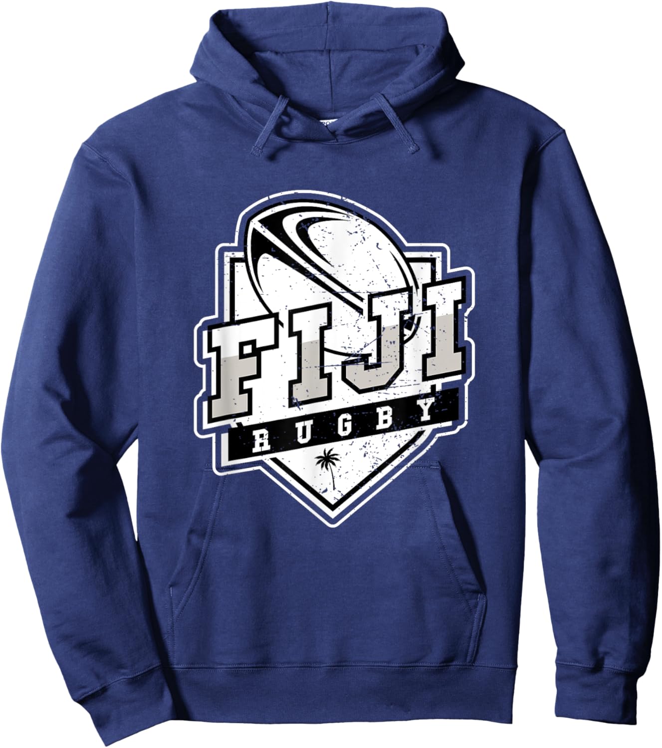 Fiji Pride Fiji Palm Tree Fijians Rugby Fan Vintage Hoodie - Hoodie | Navy