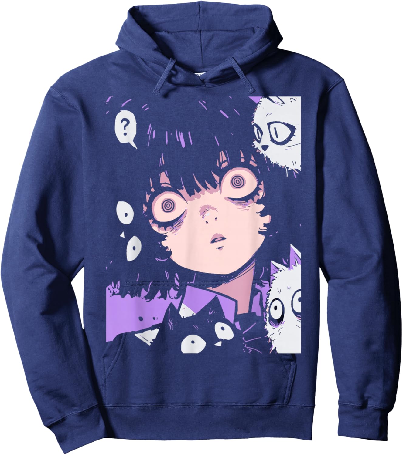 Horror Anime Manga Neko | Japan Japanese Creepy Kawaii Goth Hoodie - Hoodie | Navy