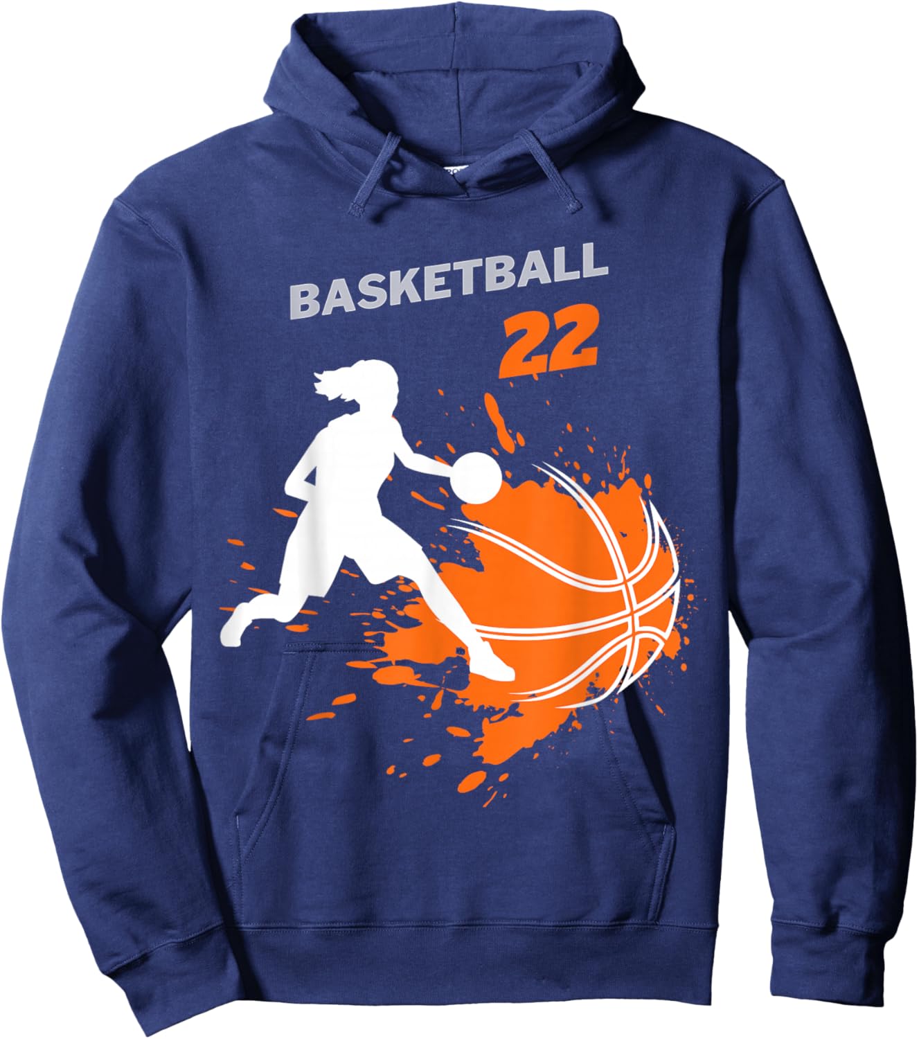 Basketball Fever Women's Basketball Team Number 22 Hoodie - Hoodie | Navy