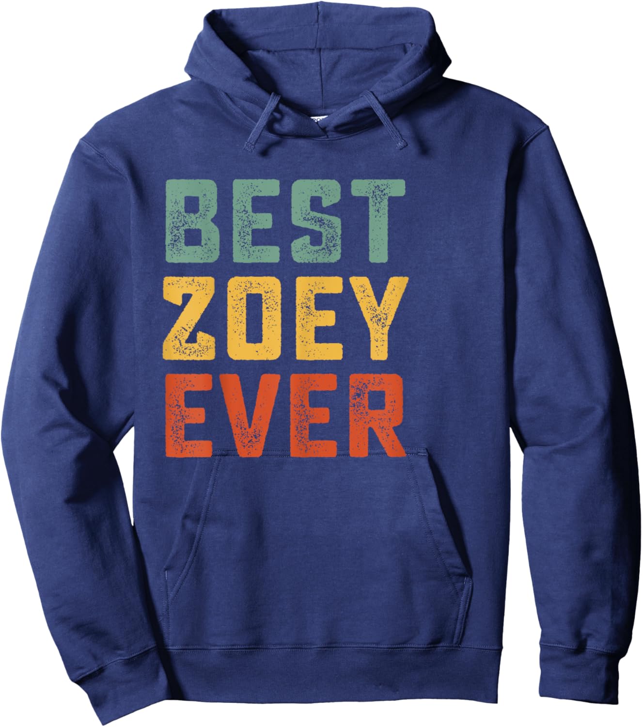 Best Zoey Ever Retro Personalized First Name Zoey Hoodie - Hoodie | Navy