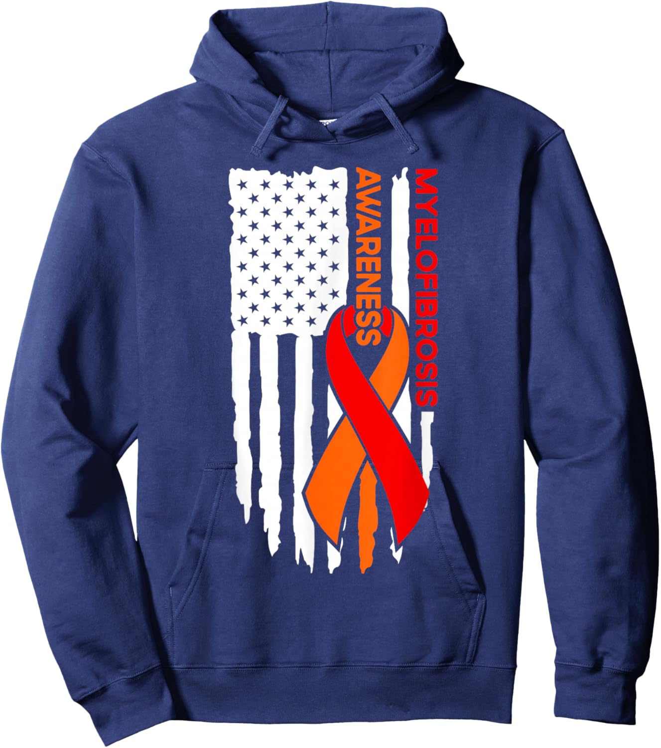 Myelofibrosis Awareness Flag Myelofibrosis Hoodie - Hoodie | Navy