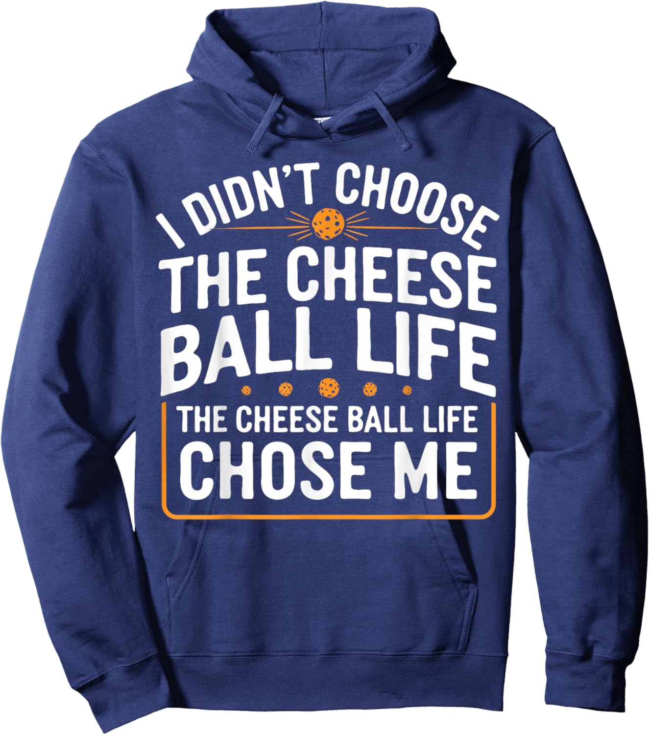Cheese Balls Gifts & Funny Cheese Ball -Adults Black Small Short Sleeve Classic Fit Polyester 100% Casual Modern Letter Print Fun Novelty Hoodie - Hoodie | Navy